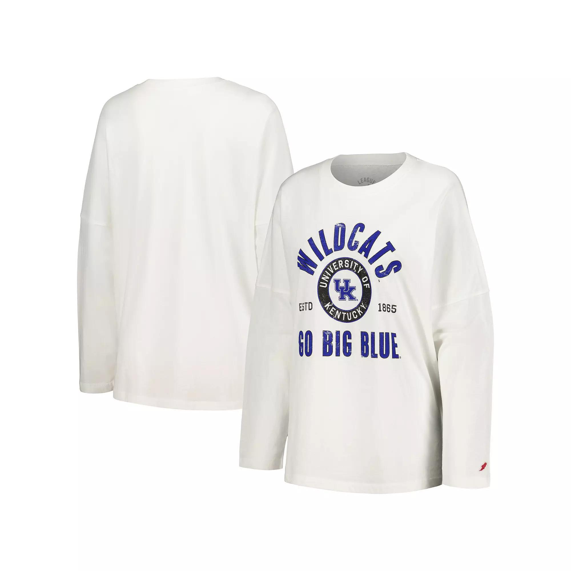 Women's League Collegiate Wear White Kentucky Wildcats Clothesline Oversized Long Sleeve T-Shirt, Size: Medium Product Image