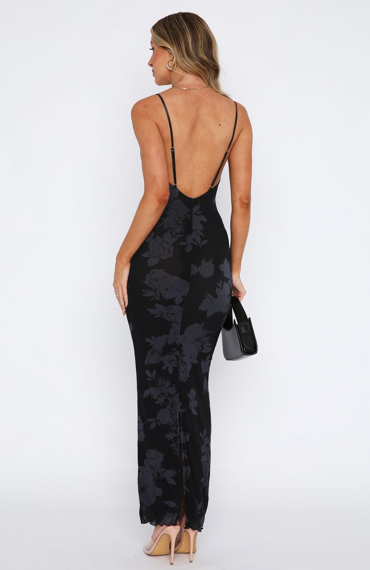 I Don't Miss You Maxi Dress Noir Rose Product Image