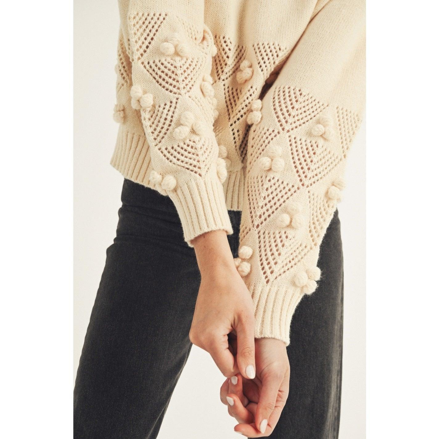 Laser Cut Knit Pattern Sweater Product Image