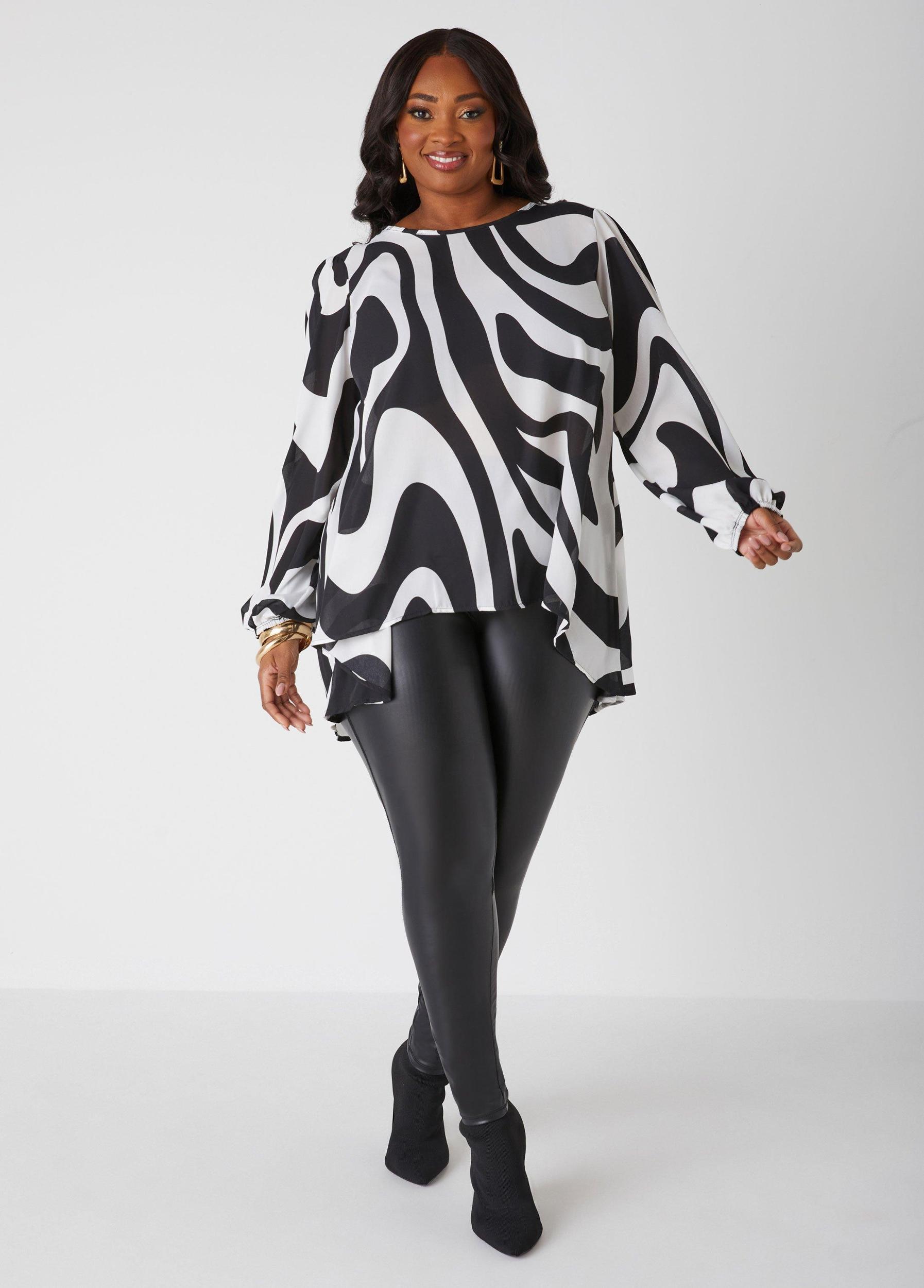 Swirl Print Hi Low Blouse Product Image