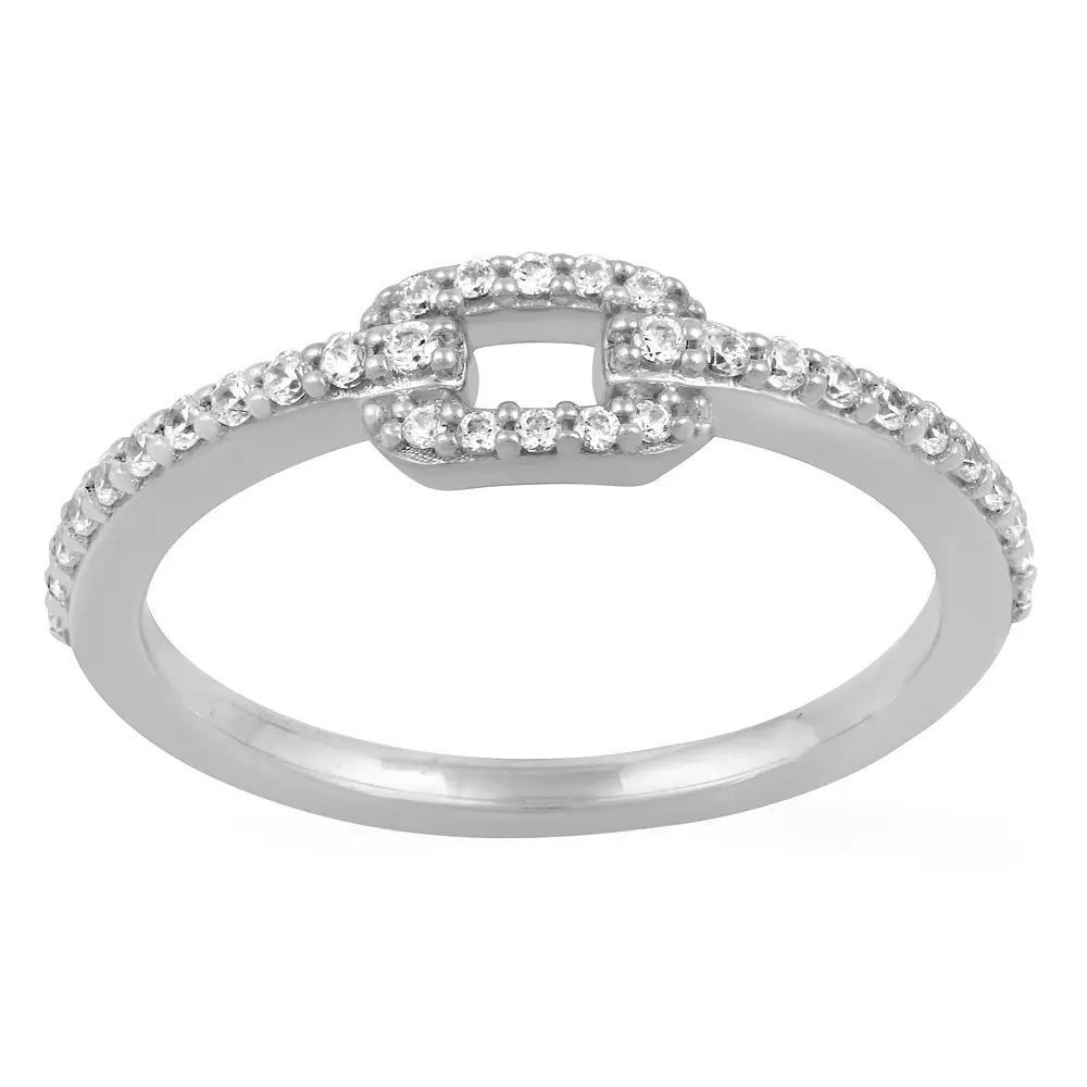 Royal Aura Sterling Silver 3/8 Carat T.W. Diamond Buckle Ring, Women's Product Image