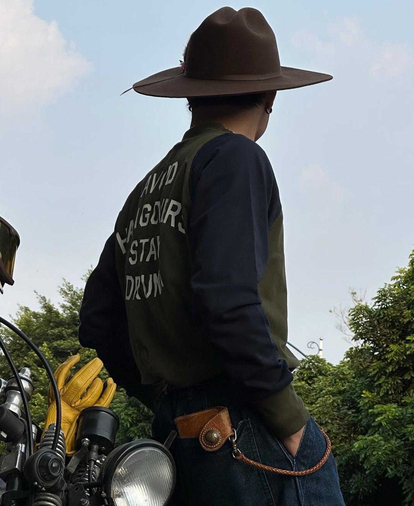 Quarter-Zip Rider Printed Long Sleeve T-Shirt - Olive Product Image