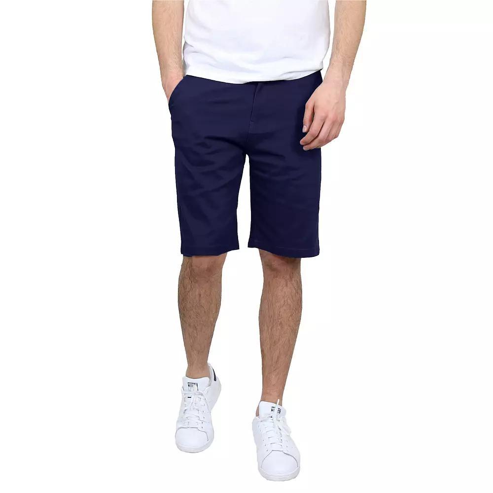 Men's Galaxy by Harvic 10.5" 5-Pocket Flat-Front Slim-Fit Stretch Chino Shorts, Size: 34, Blue Product Image