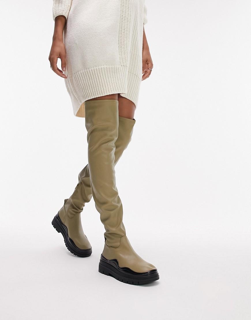 Topshop Wide Fit Martha over the knee stretch boot Product Image