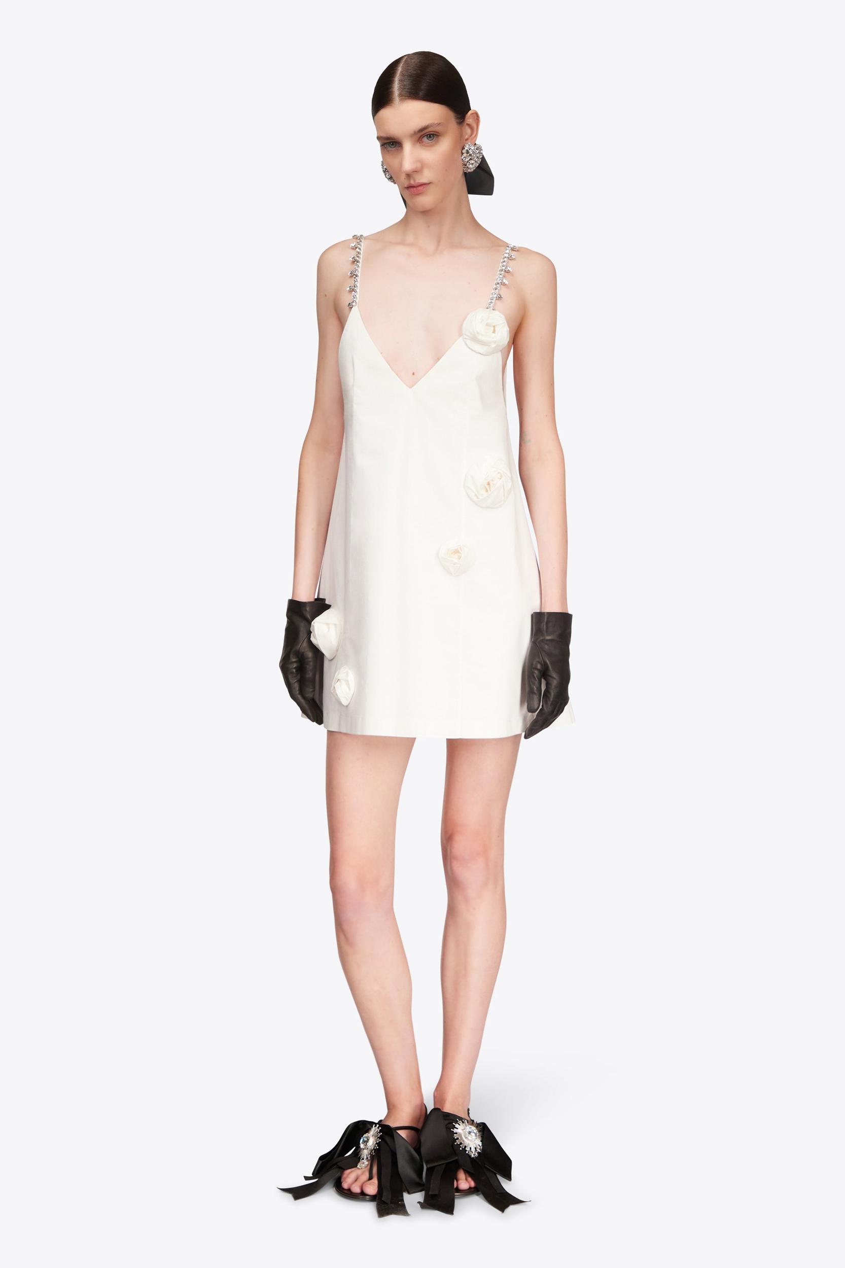 Crystal Rosette Poplin Mini Dress Product Image