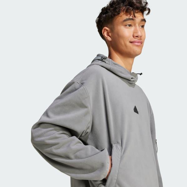 adidas City Escape Polar Fleece Hoodie Collegiate Green XL Mens Product Image