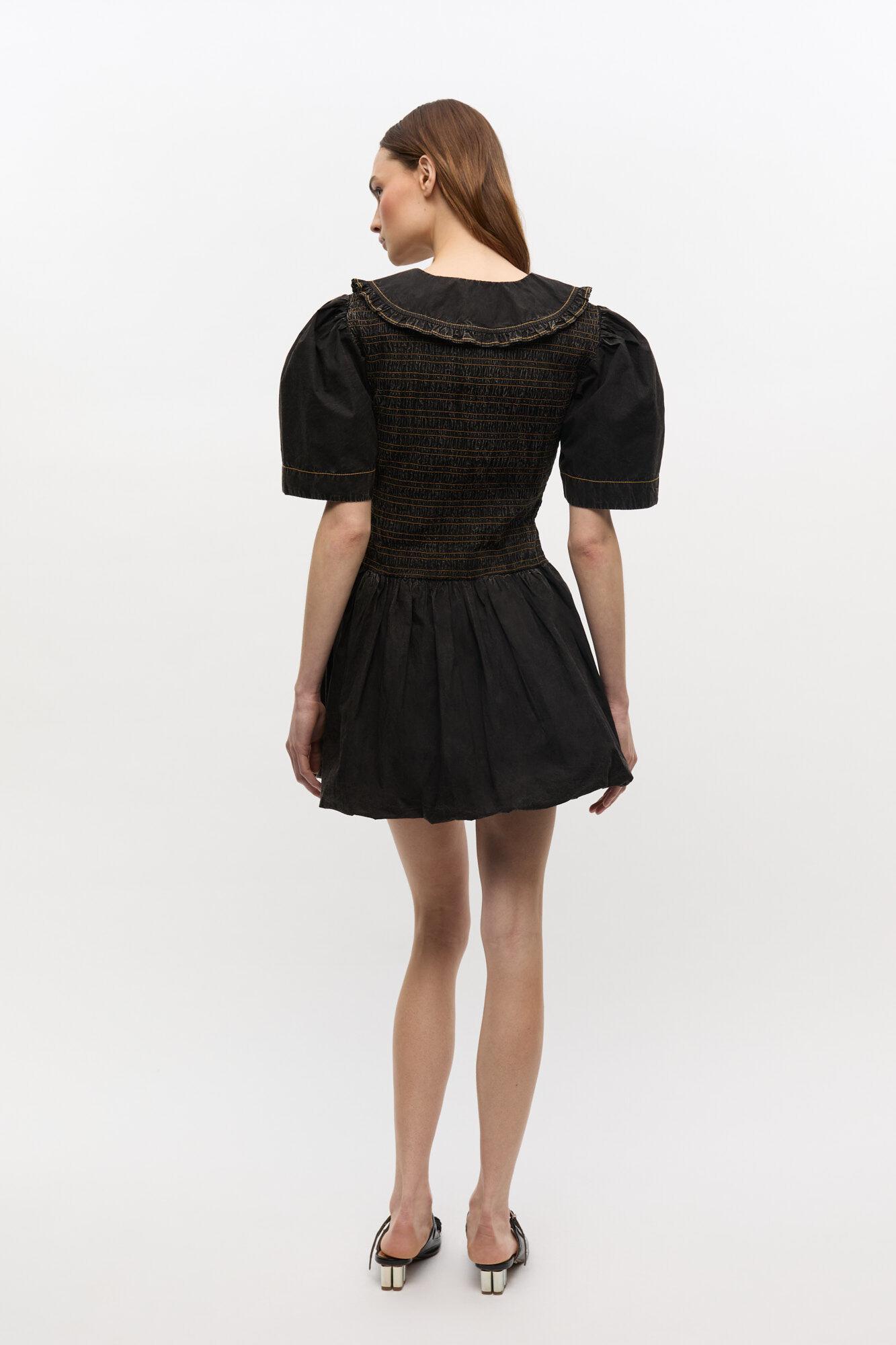 Black Washed Smock Dress Product Image