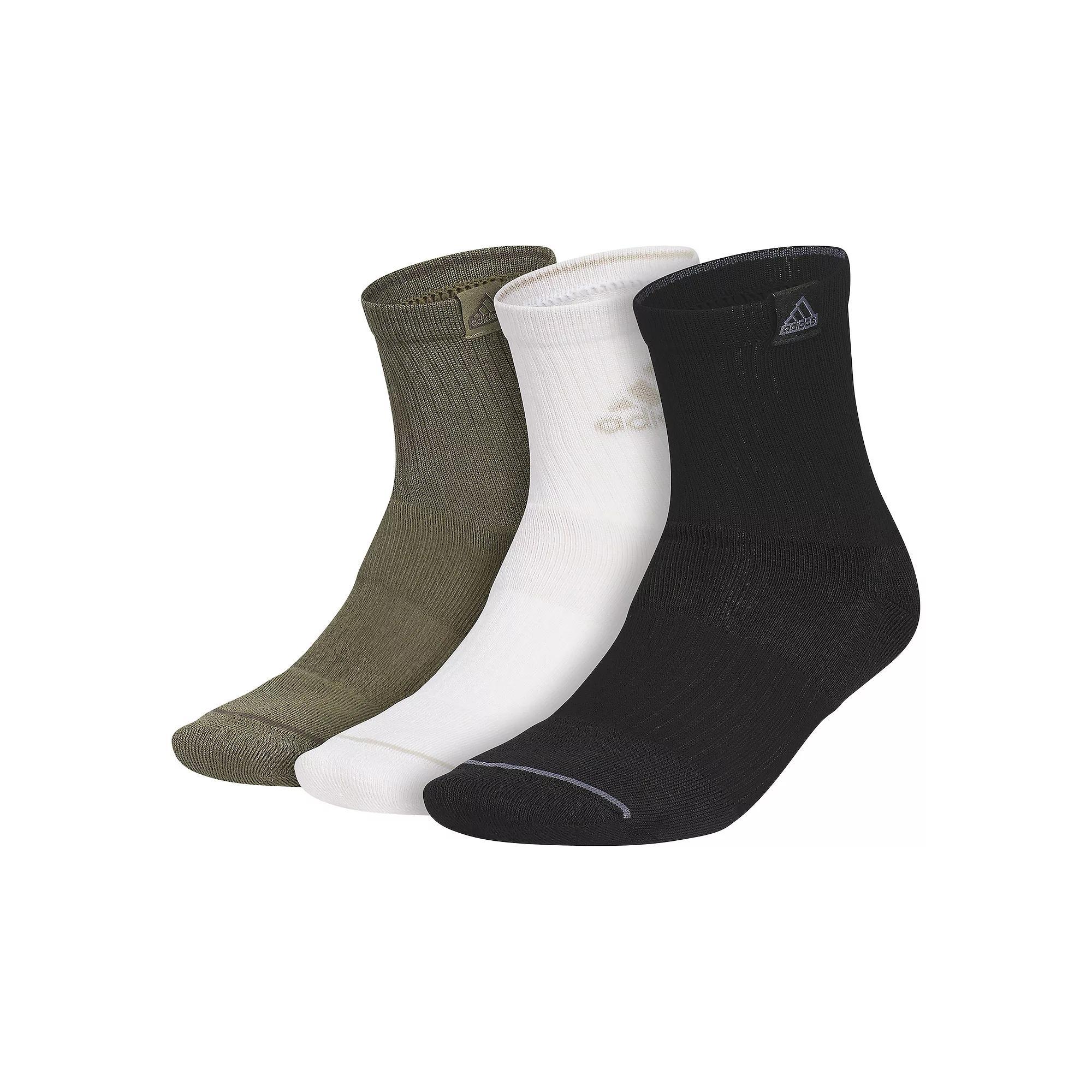 Men's adidas 3-Pack Cushioned Sport 2.0 High Quarter Sock, Size: 6-12, Green Biege Product Image