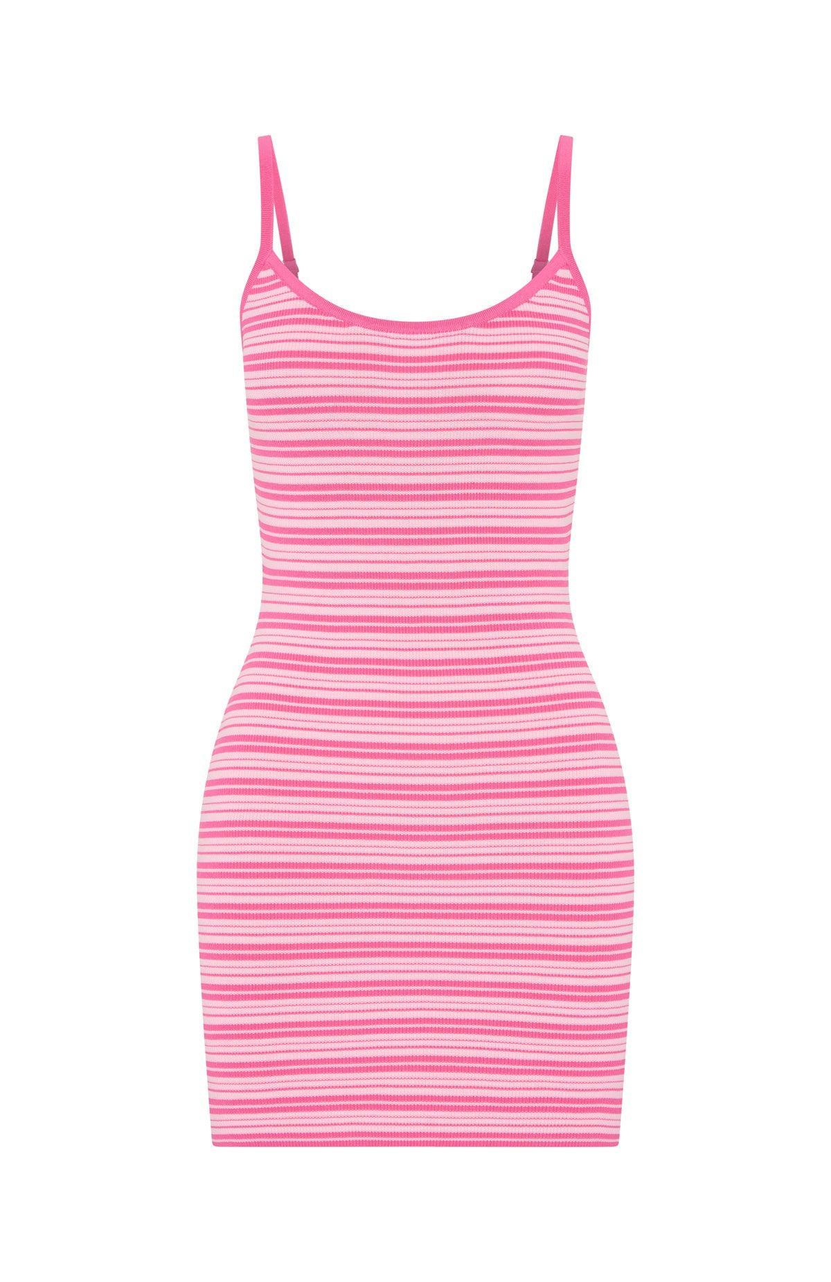 I've Been Thinking Knit Mini Dress Pink Stripe Product Image