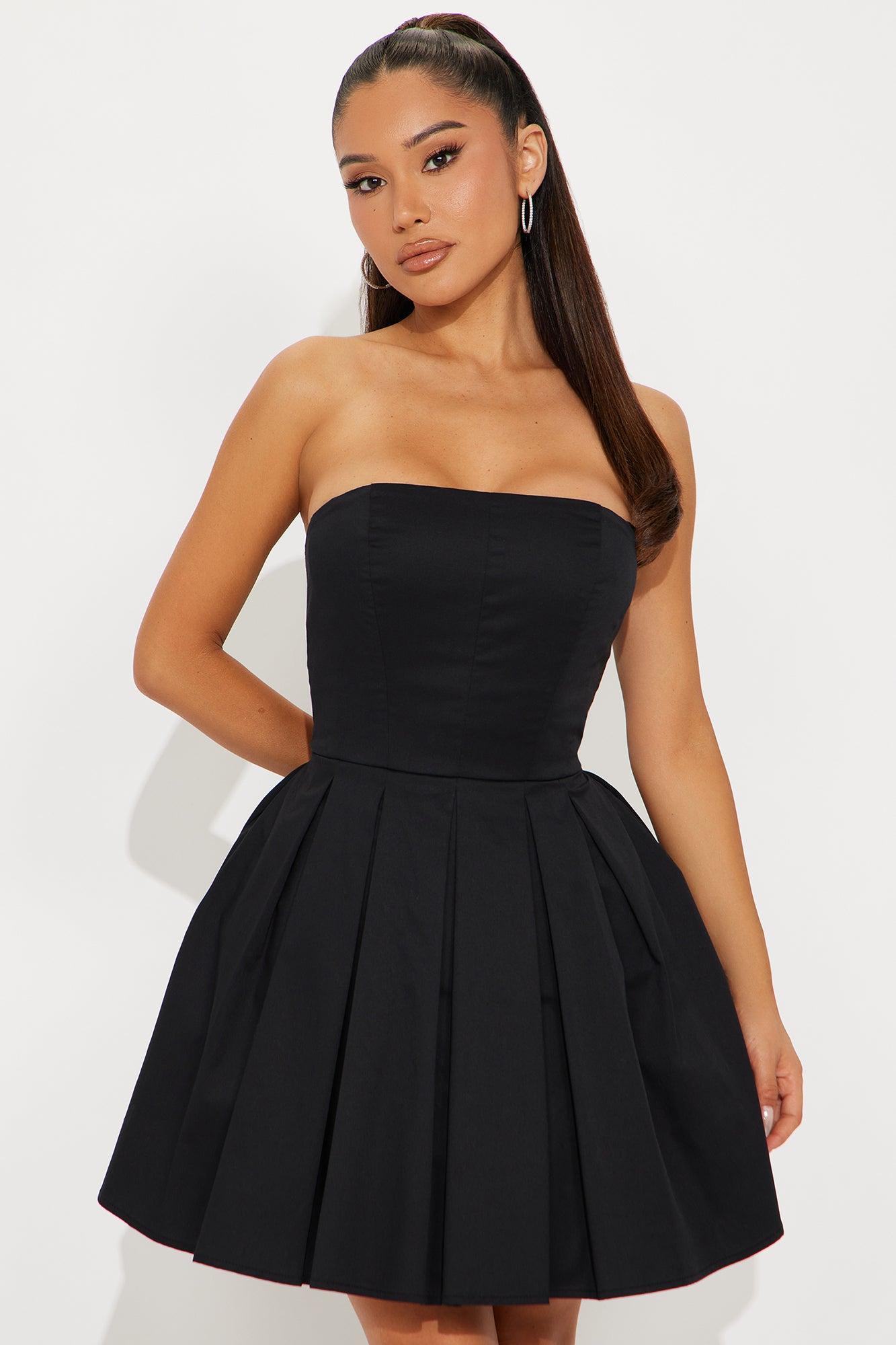 Harper Poplin Mini Dress - Black Product Image