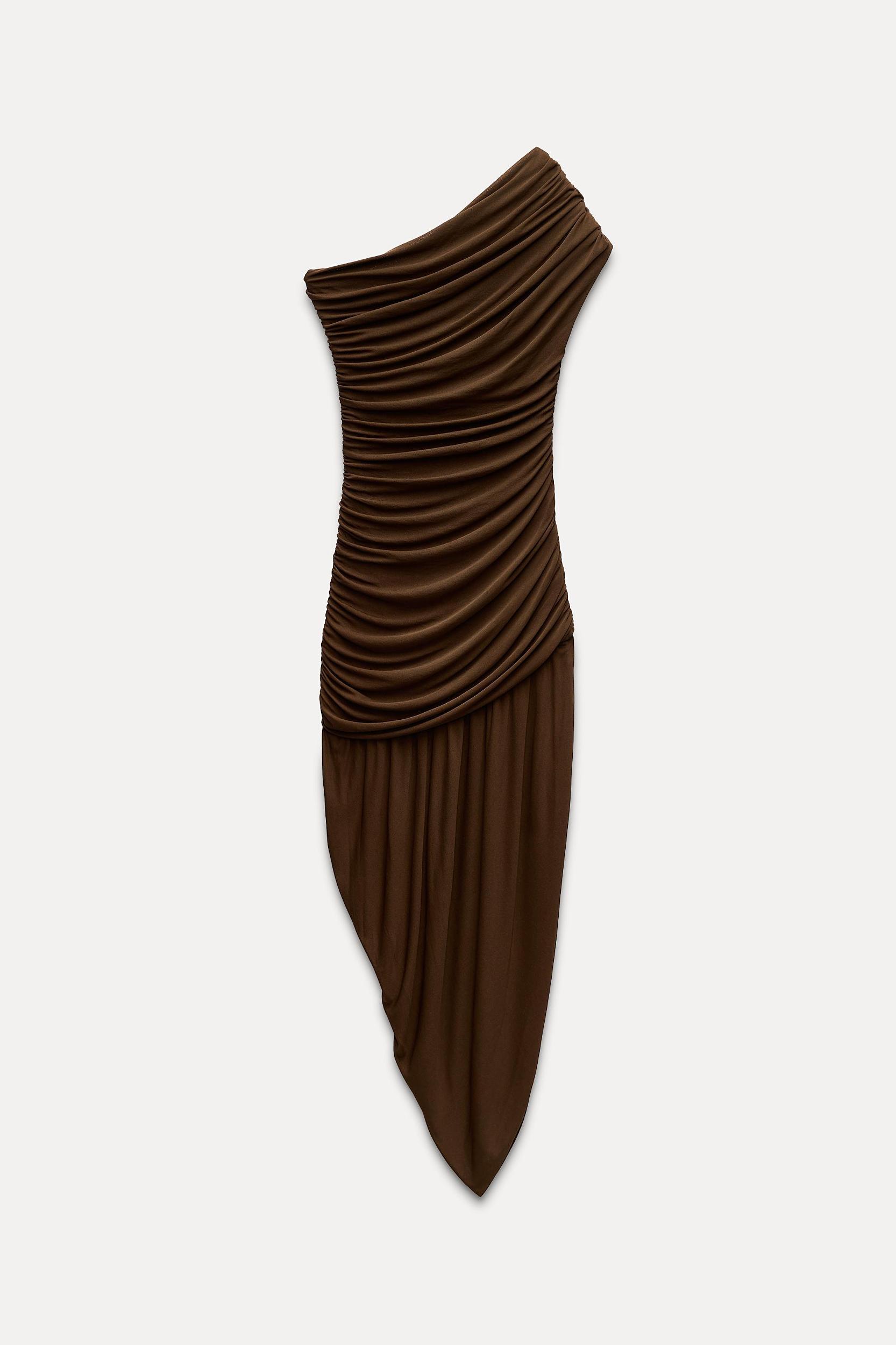 DRAPED ASYMMETRIC DRESS ZW COLLECTION Product Image