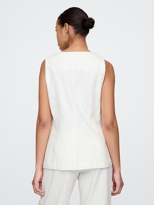 Linen-Blend Longline Vest Product Image