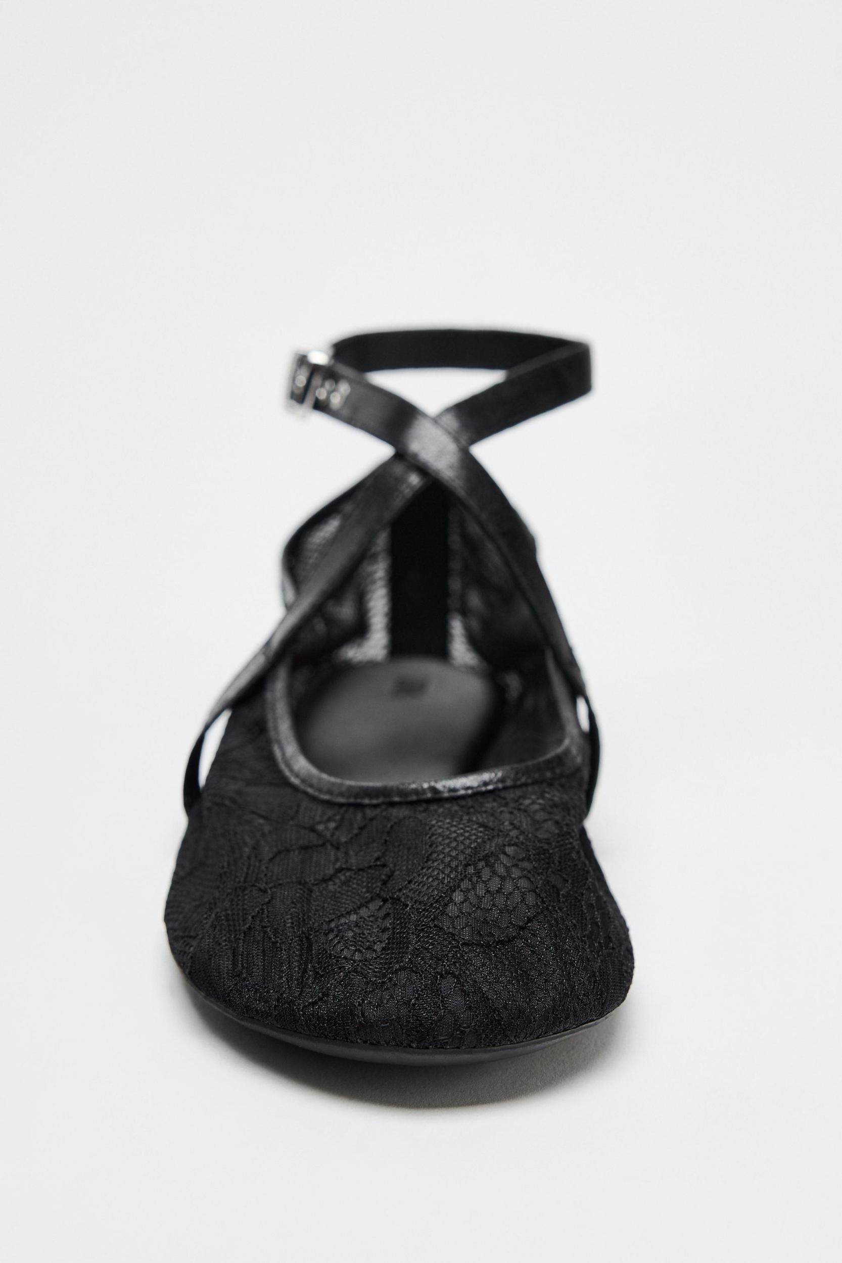 DOUBLE STRAP LACE BALLERINAS Product Image