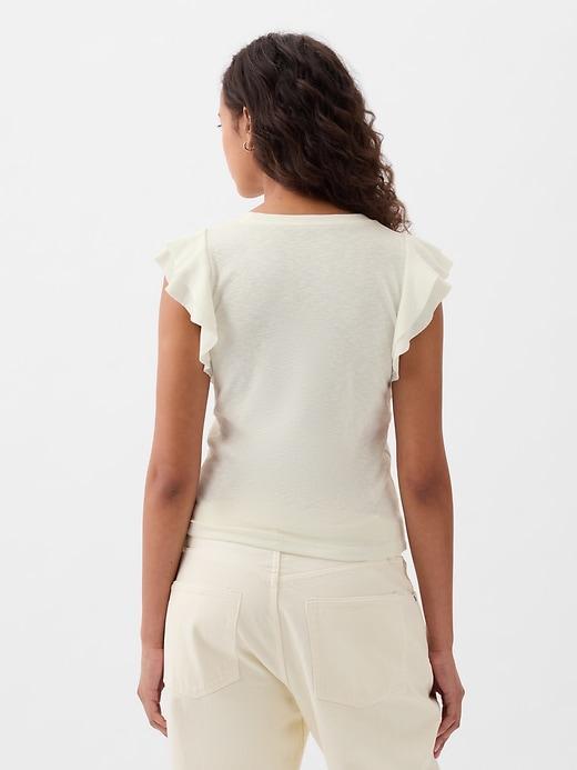 Essential Rib Flutter-Sleeve Shirt Product Image