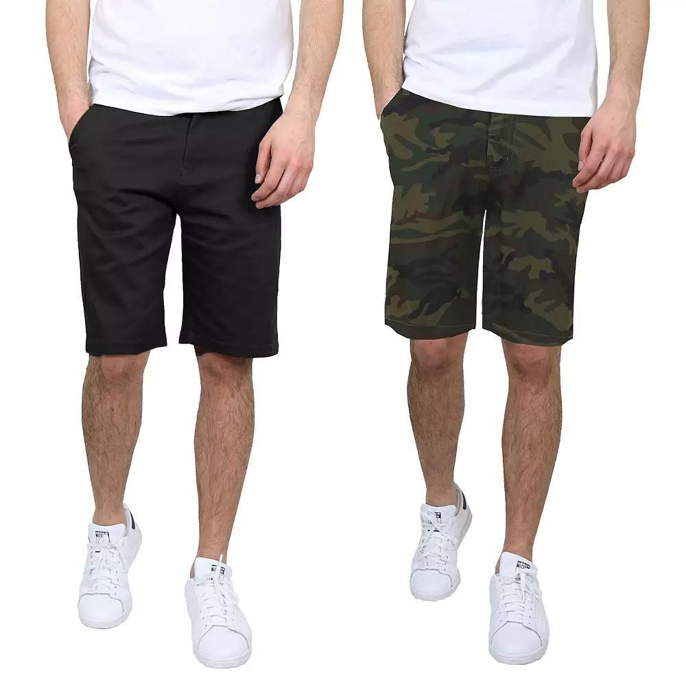Men's Galaxy 10.5" 5-Pocket Flat-Front Slim-Fit Stretch Chino Shorts 2-Pack, Size: 38, Black Woodland Product Image