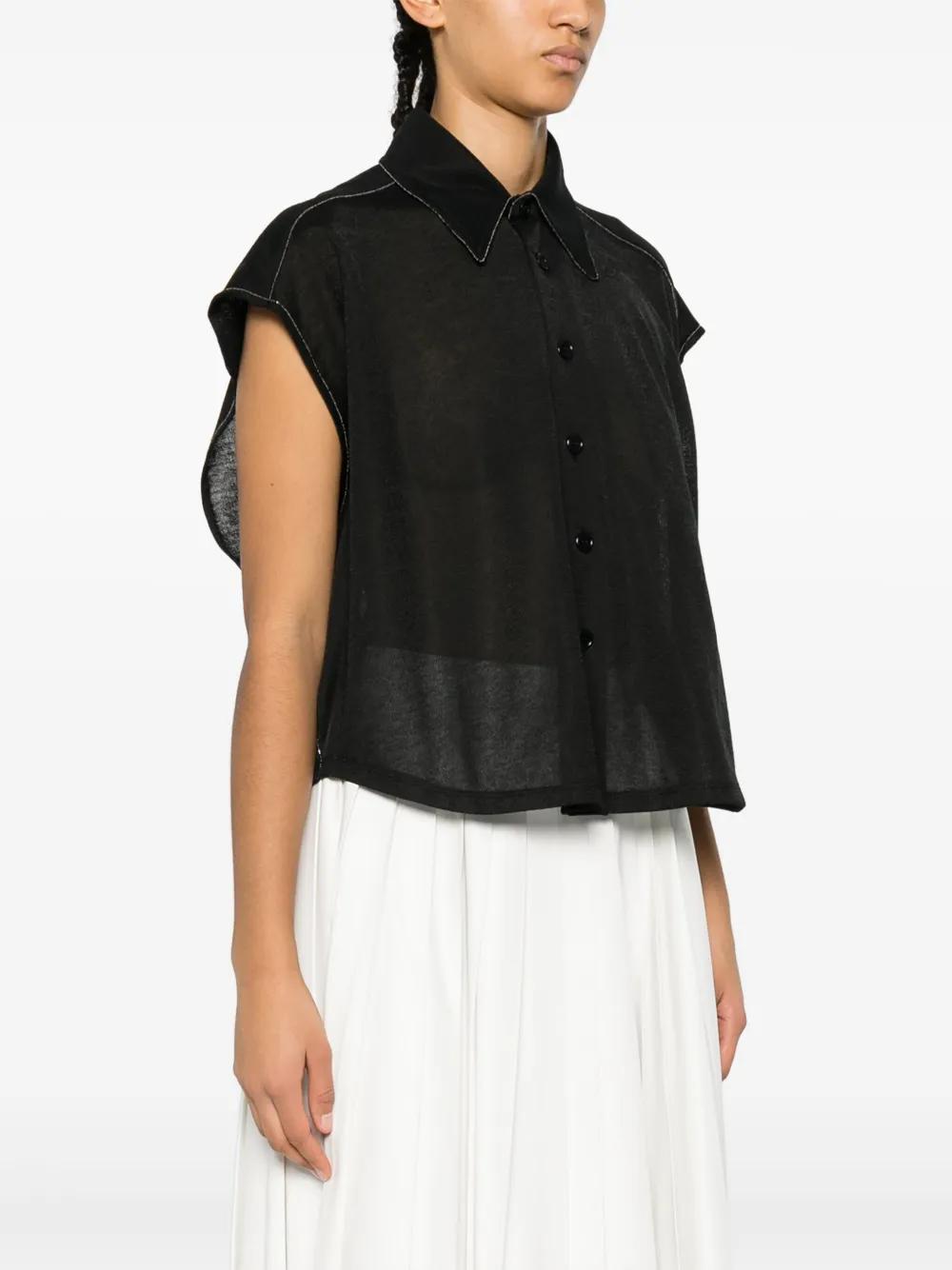FABIANA FILIPPI Fine-knit Sleeveless Shirt In Black Product Image