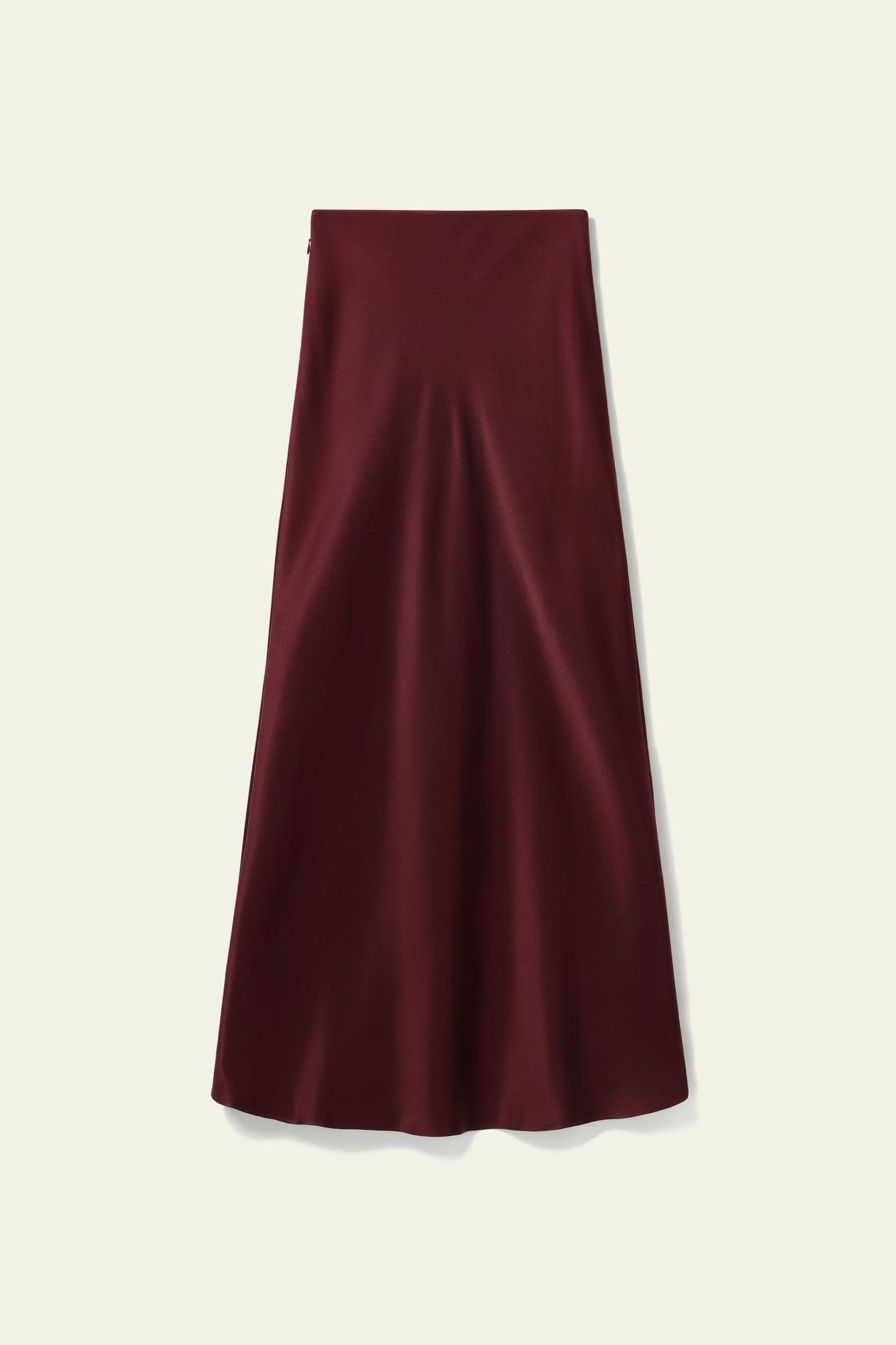 Double-Faced Silk Charmeuse Maxi Skirt Product Image