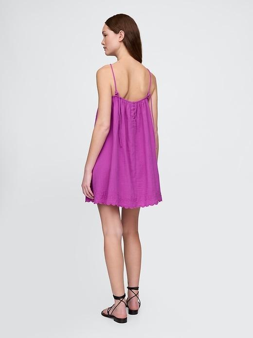 Cotton Gauze Embroidered Swing Dress Product Image