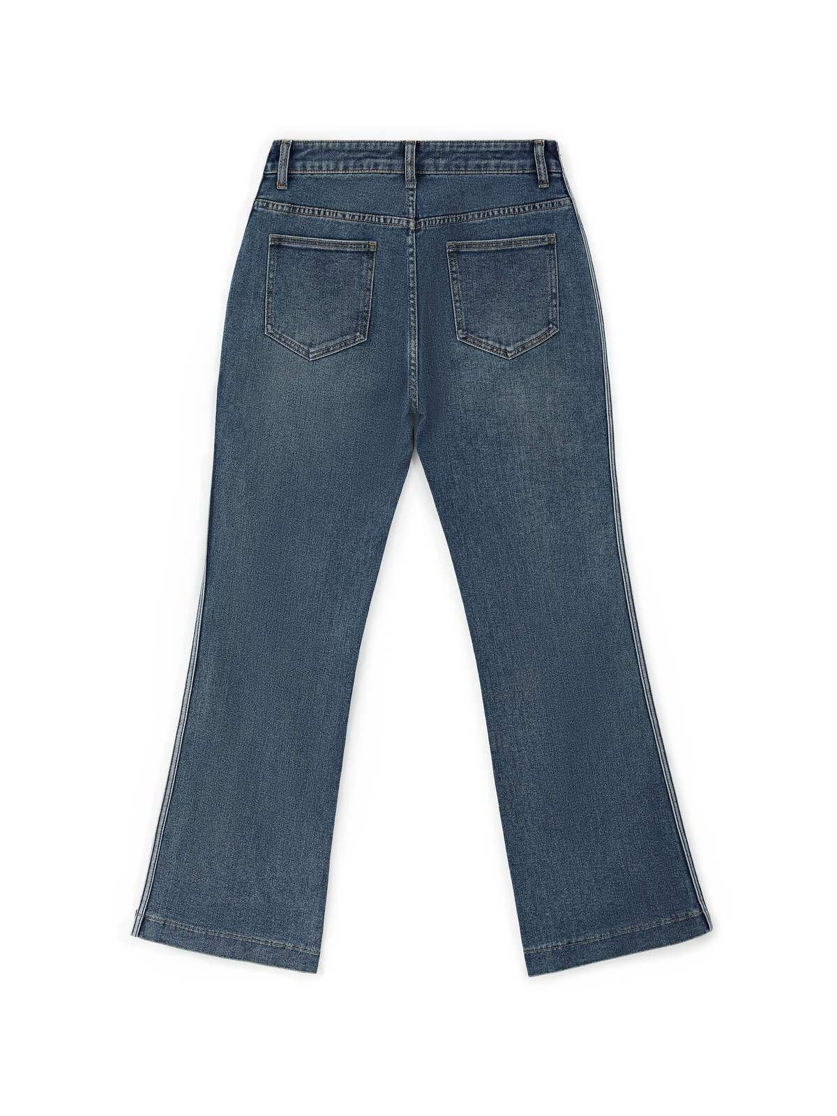 Panel Striped Vintage Flare Jeans Product Image