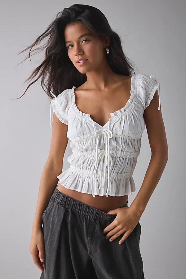 Kimchi Blue Remi Tie-Front Cropped Blouse Womens at Urban Outfitters Product Image