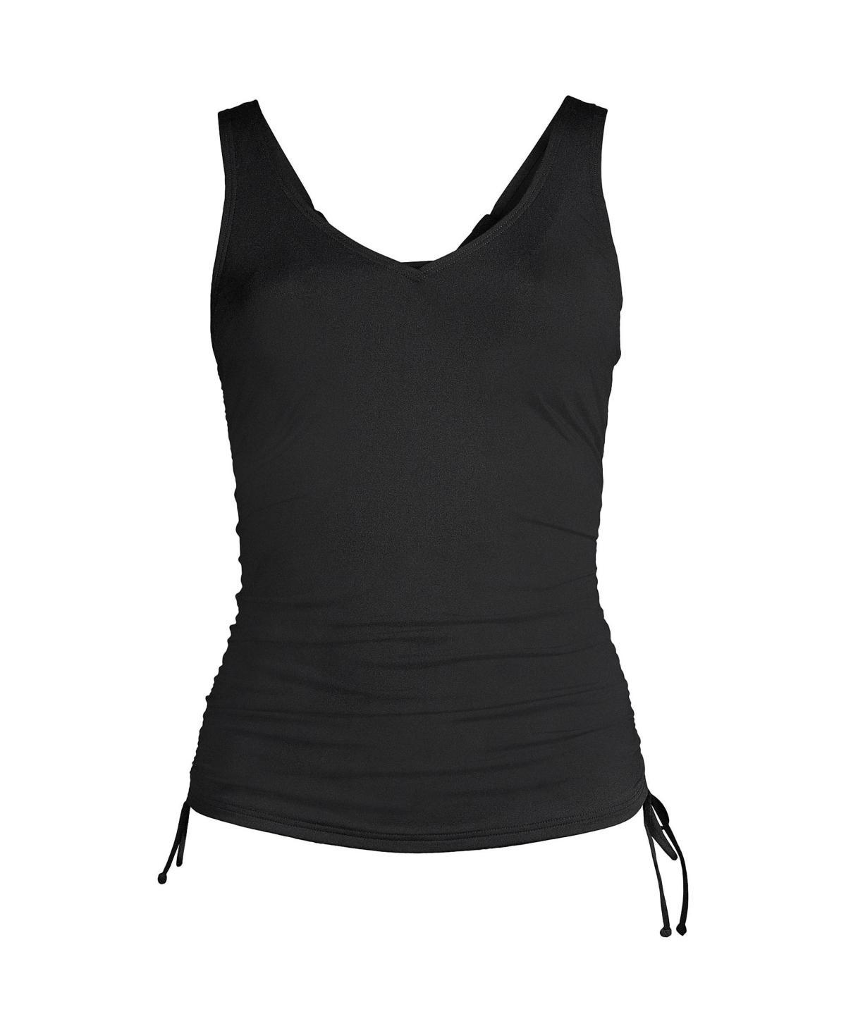 Womens Lands End Ruched UPF 50 Underwire DD-Cup Tankini Swim Top Deep Blue Product Image