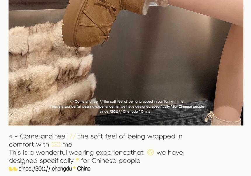 Bow Fleece-Lined Platform Short Snow Boots Product Image