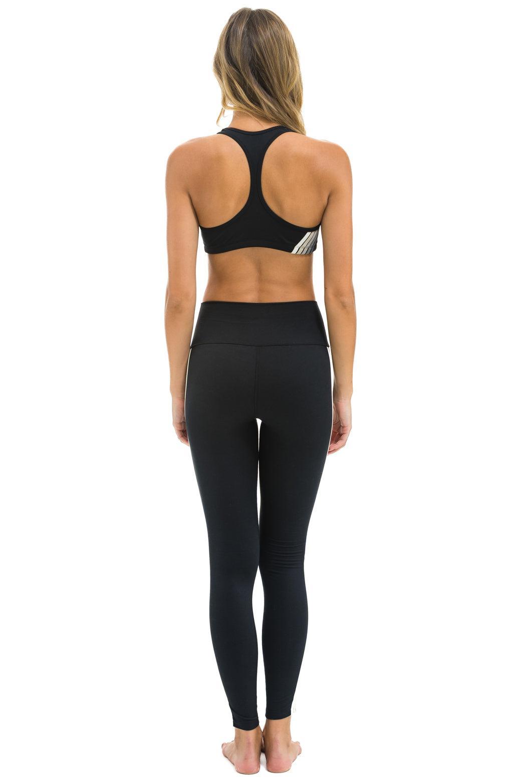 FULL LENGTH HI-RISE 5 STRIPE LEGGINGS - BLACK // SMOKE Female Product Image