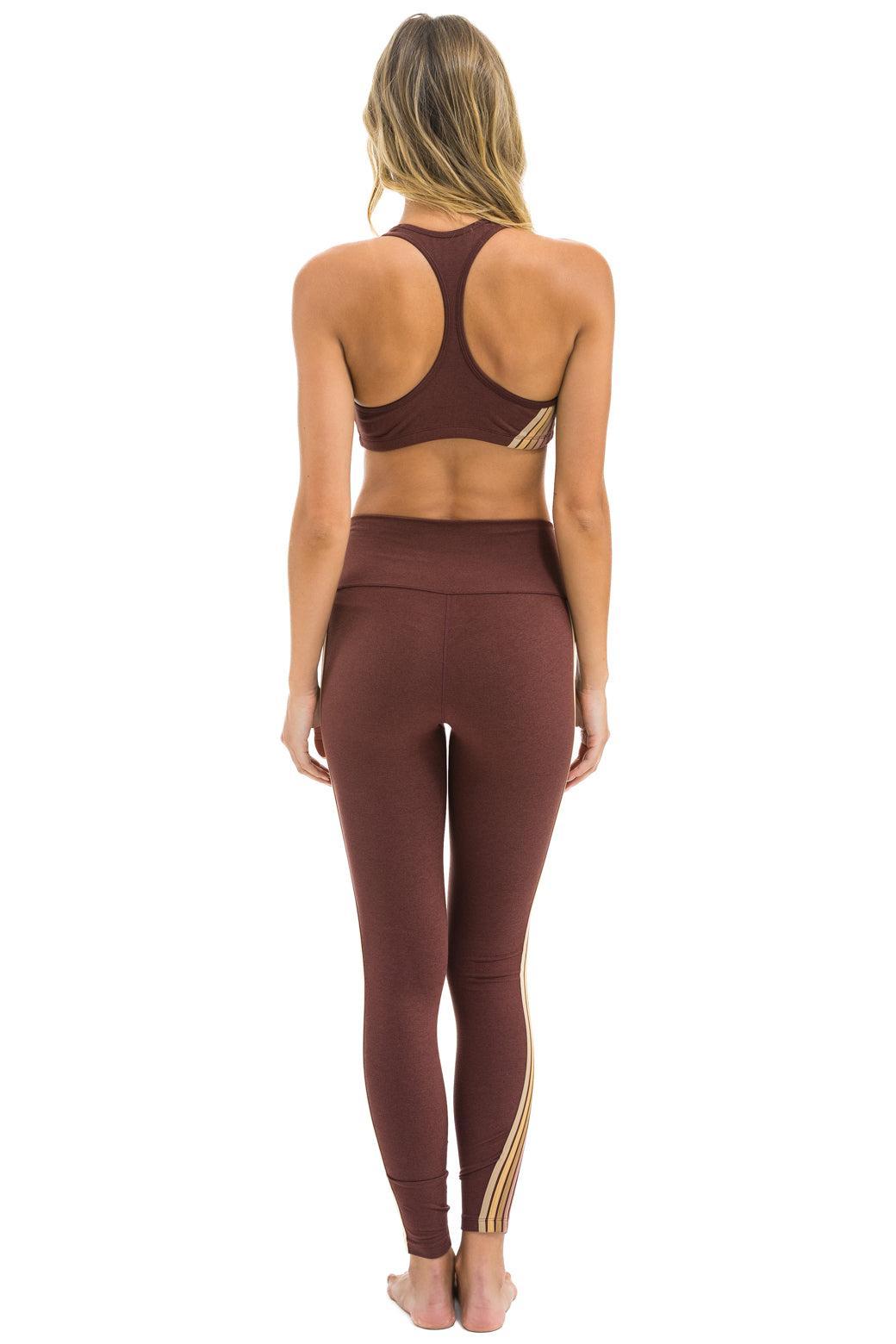 FULL LENGTH HI-RISE 5 STRIPE LEGGINGS - MOCHA Female Product Image