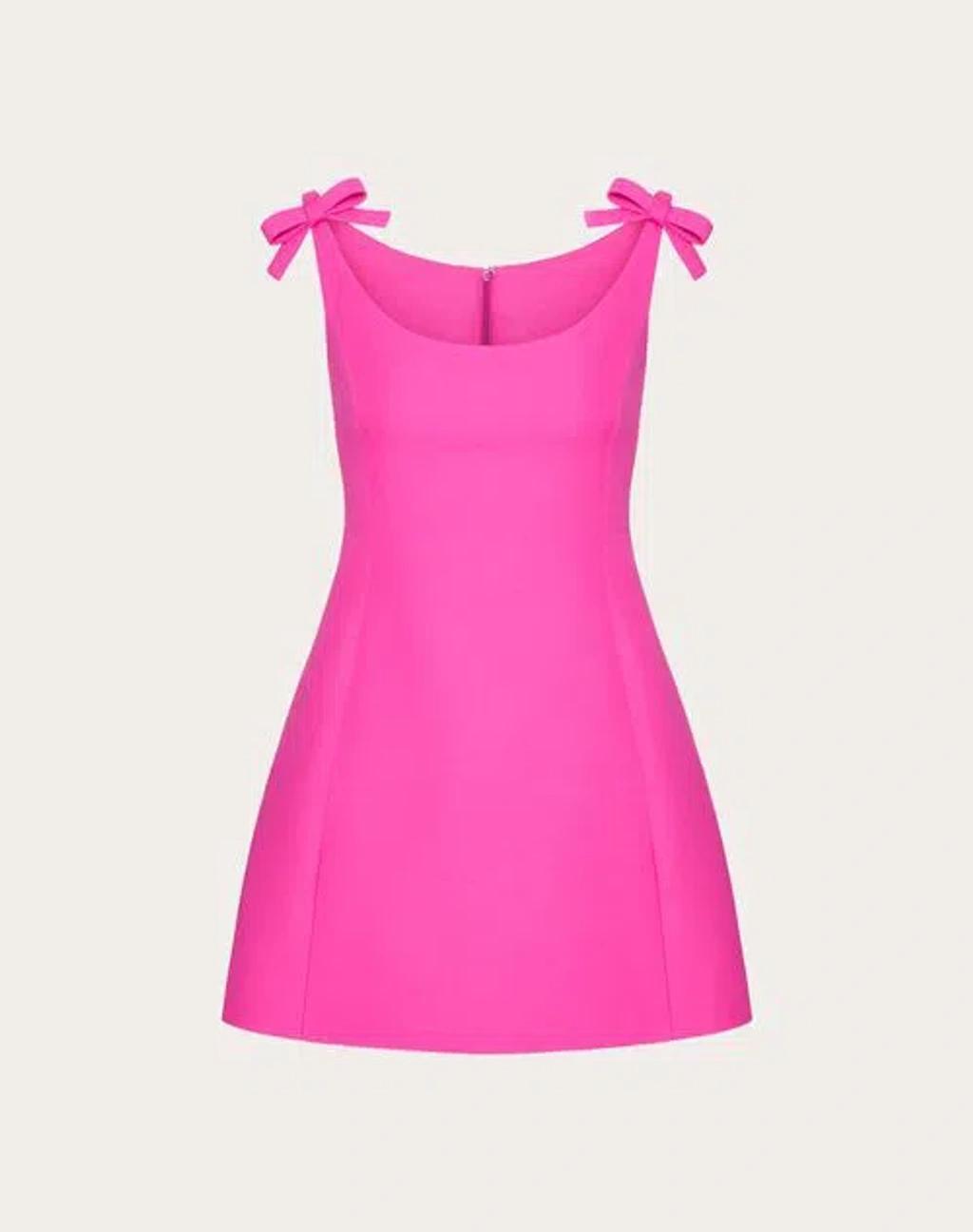 VALENTINO Bow-detail Mini Dress In Pink Pp Product Image