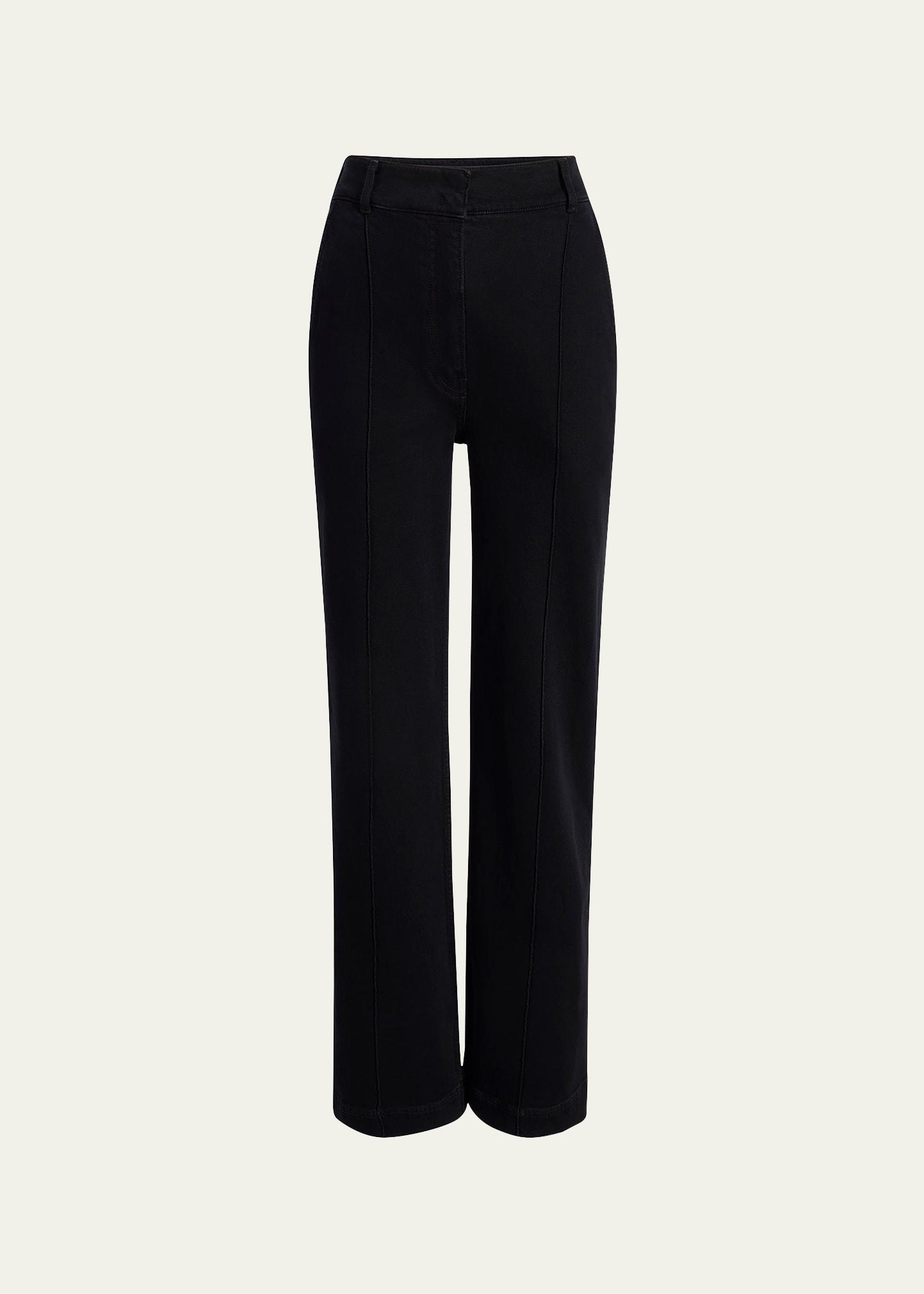 Womens High Waisted Denim Trousers Product Image