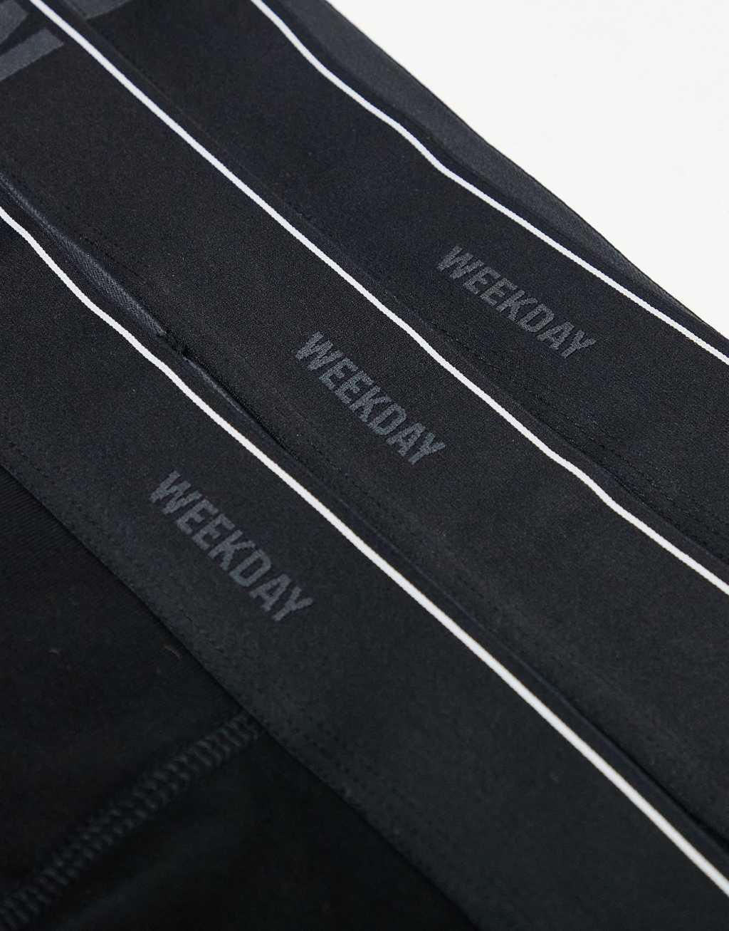 Weekday 3-pack boxer set with logo waistband in black Product Image