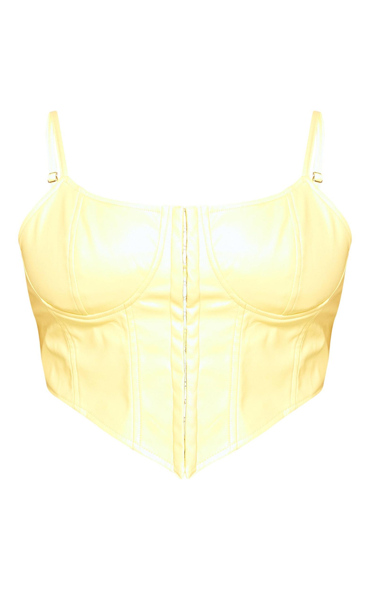 Plus Lemon Hook And Eye Seam Detail Corset Top Product Image