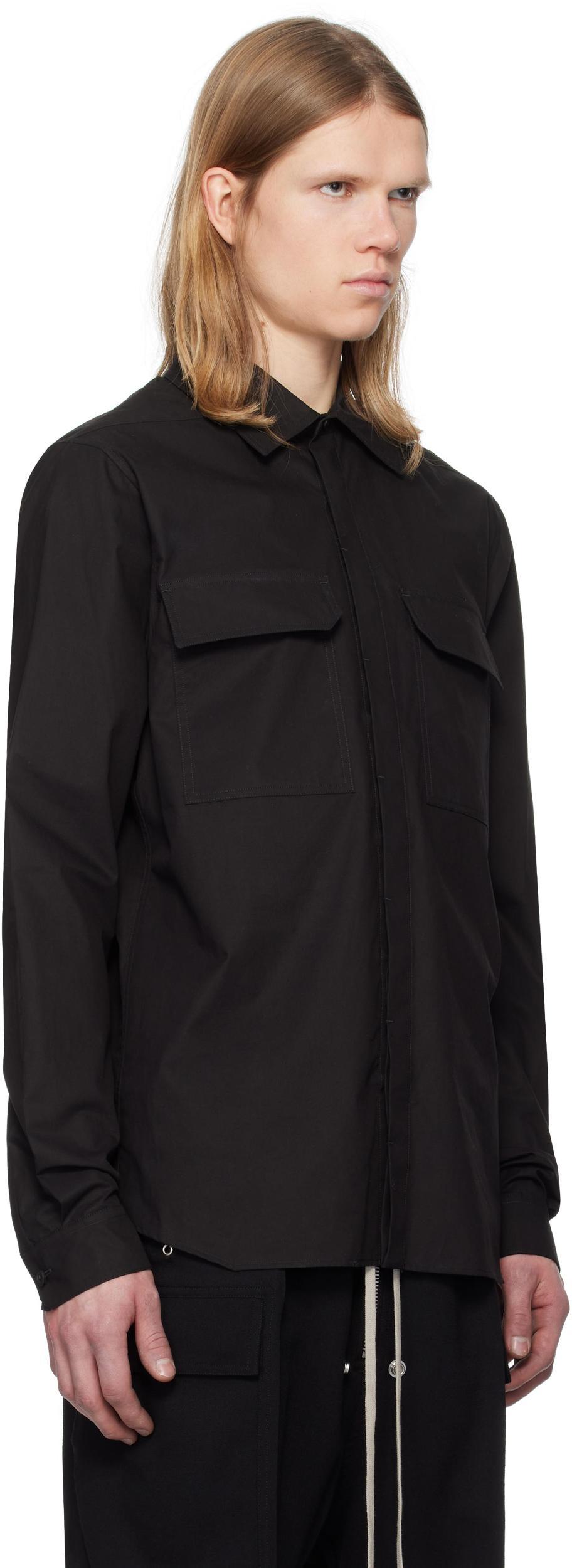RICK OWENS Black Hollywood Work Shirt In 09 Black Product Image