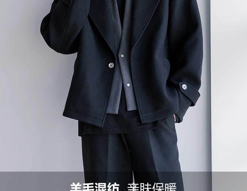 Mock Two-Piece Two-Tone One-Buttoned Jacket Product Image