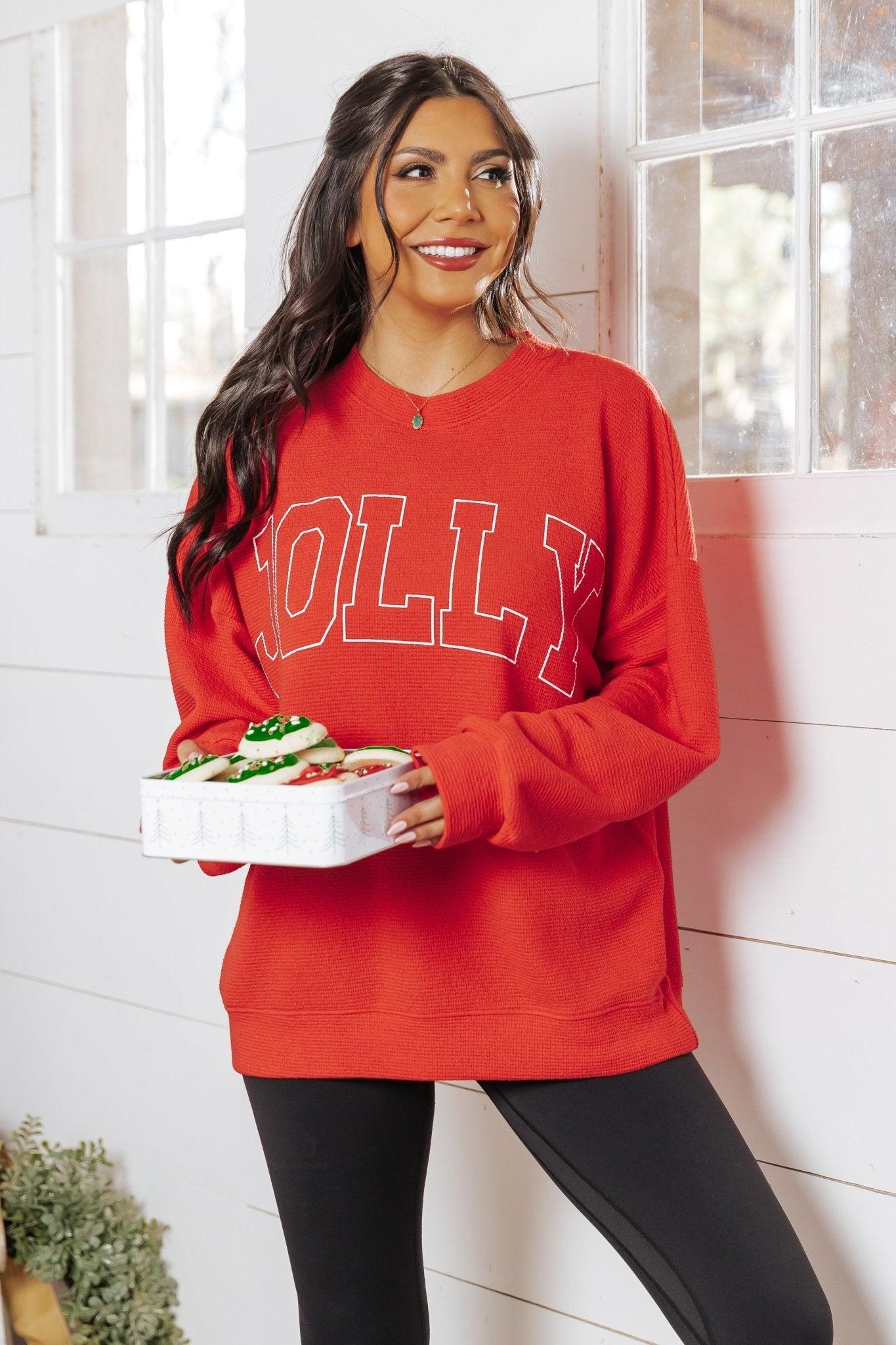 Jolly Red Graphic Sweatshirt - FINAL SALE Product Image