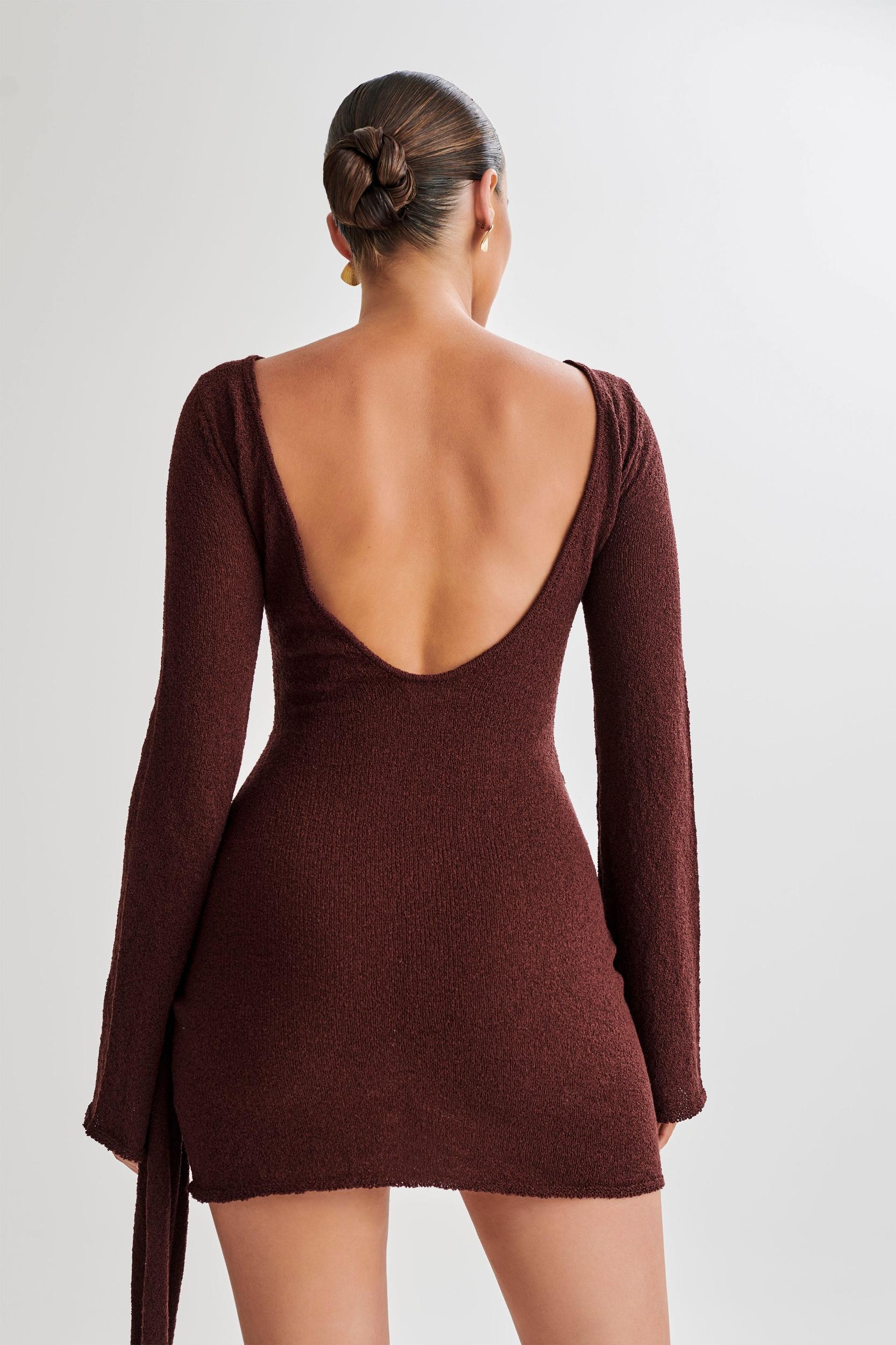 Liana Long Sleeve Knit Mini Dress - Plum Product Image
