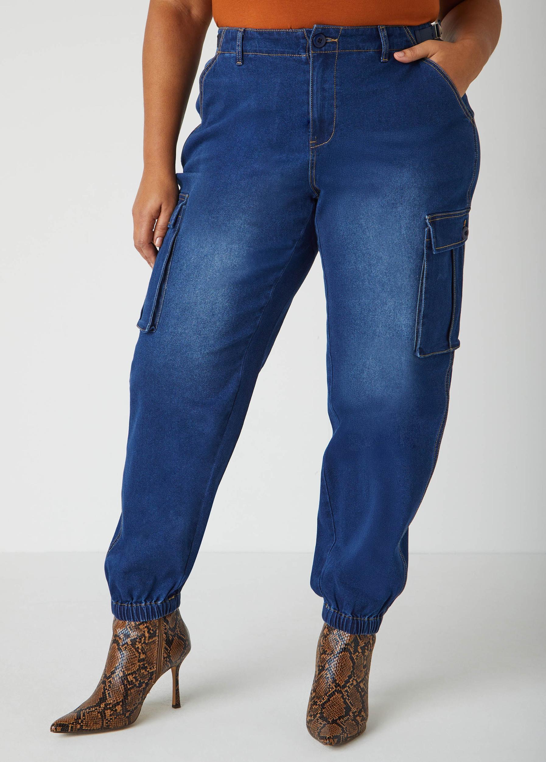 Denim Cargo Joggers Product Image