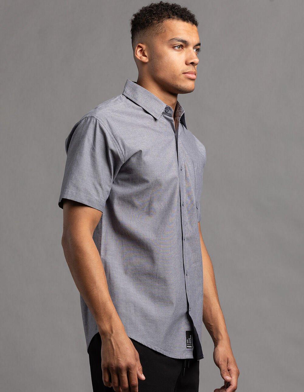 RSQ Mens Solid Chambray Button Up Shirt Product Image