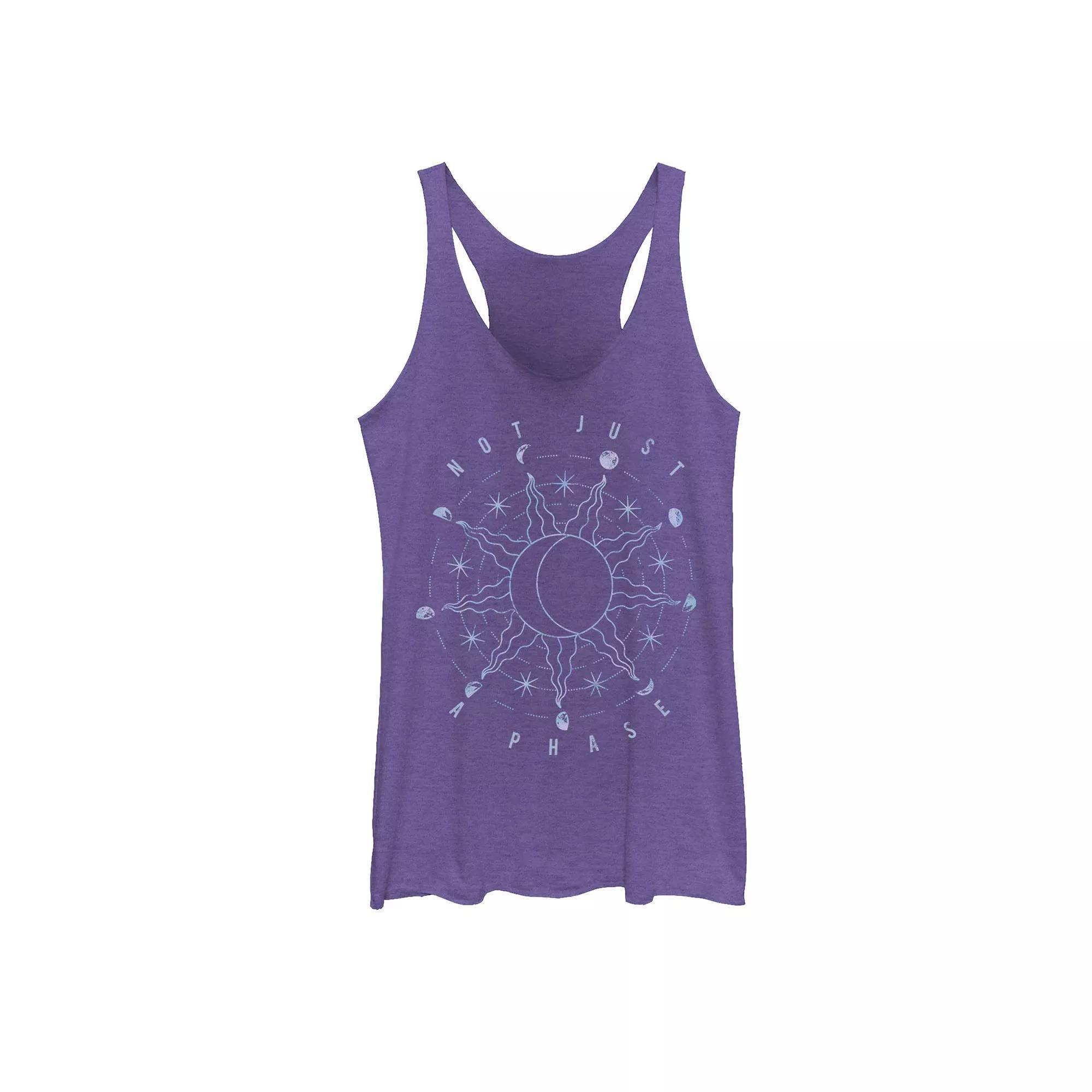 Juniors' Hamsa Moon Sun Geometric Design Graphic Tank Top, Girl's, Size: Small, Navy Grey Product Image