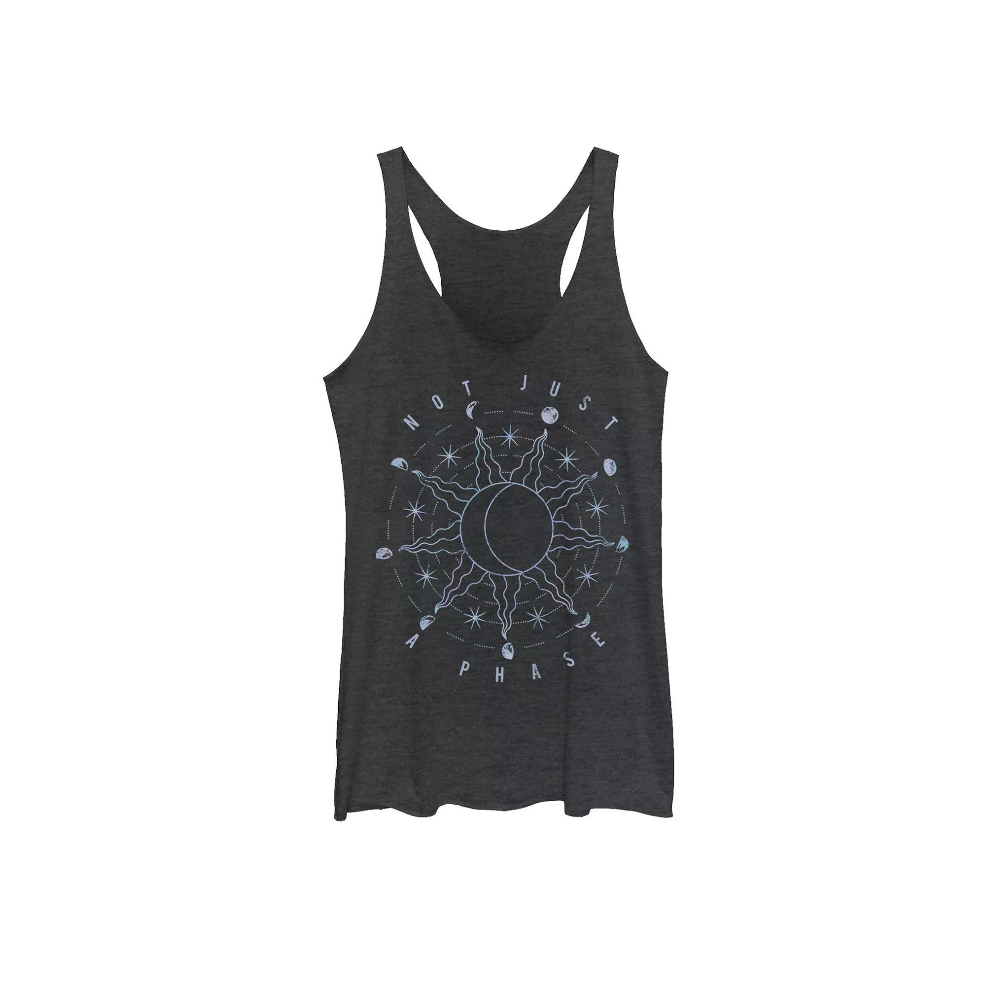 Juniors' Hamsa Moon Sun Geometric Design Graphic Tank Top, Girl's, Size: Small, Navy Grey Product Image