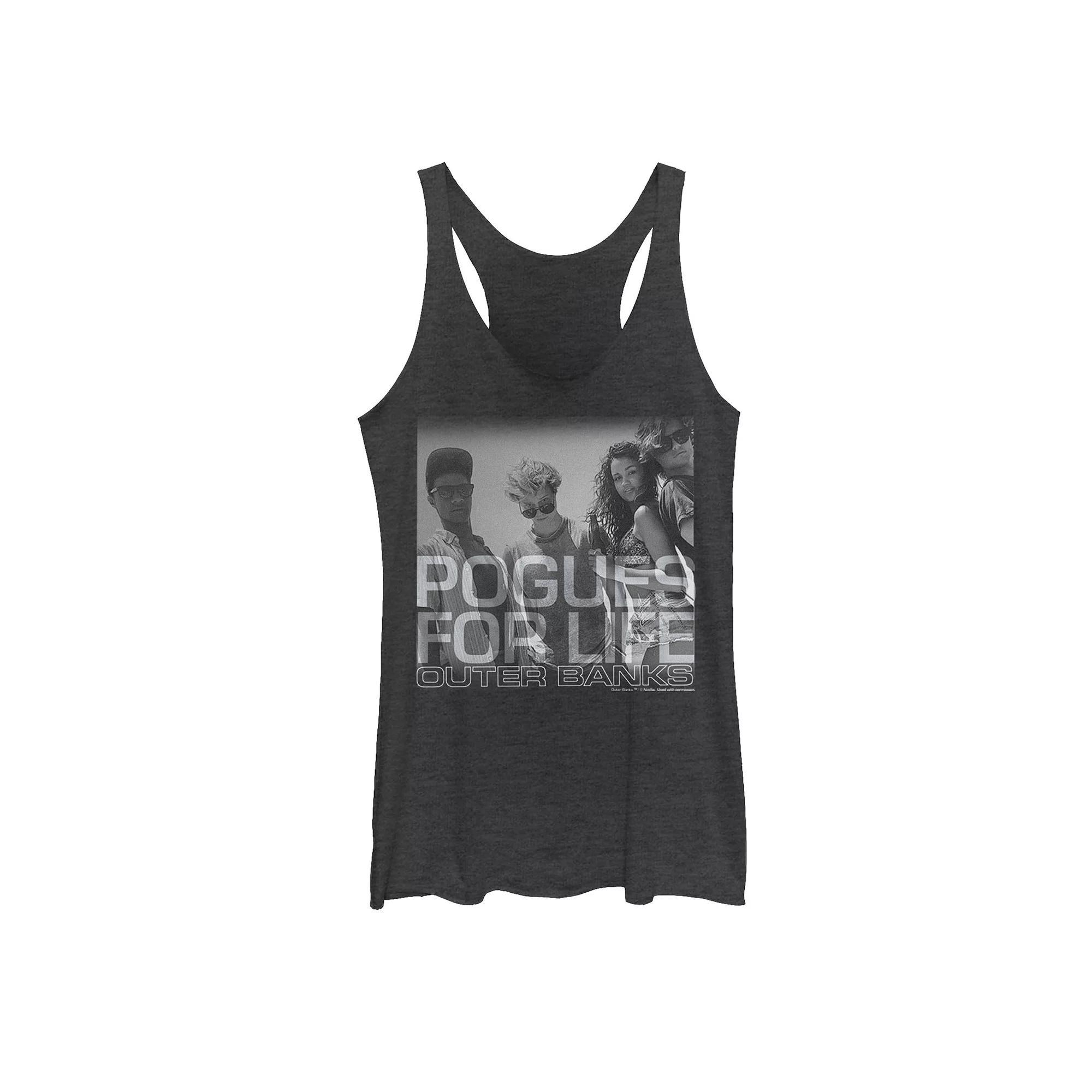 Juniors' Outer Banks Pogues For Life Graphic Tank Top, Girl's, Size: Small, Black Grey Product Image