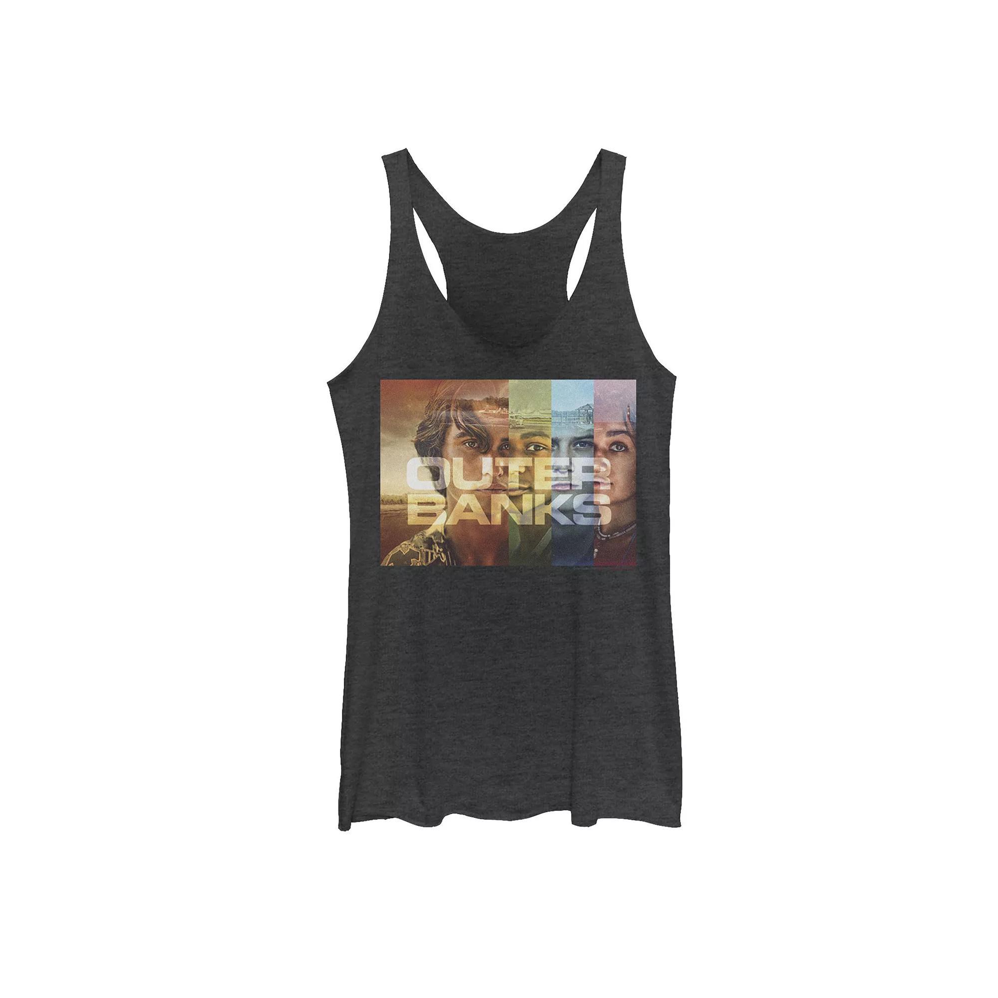 Juniors' Outer Banks Character Panels Poster Graphic Tank Top, Girl's, Size: XS, Black Grey Product Image