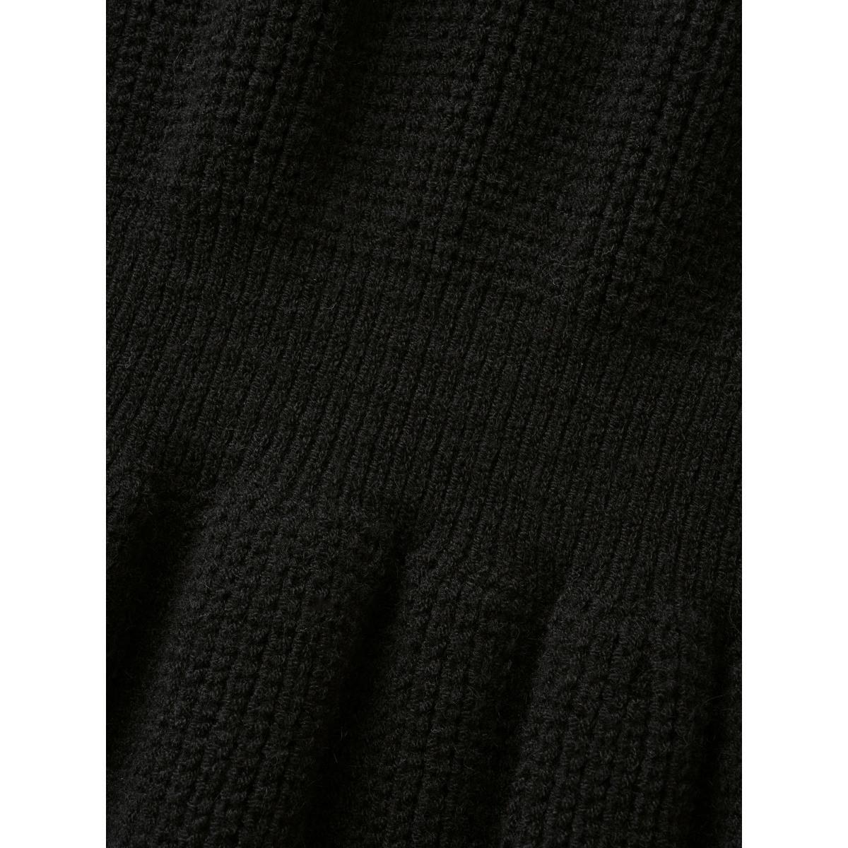 Plus Size Supersoft Essentials Contrast Lace Collar Wool Sweater Dress Black Women Casual Long Sleeve Everyday Sweater Dresses BloomChic 14-16/1X Product Image