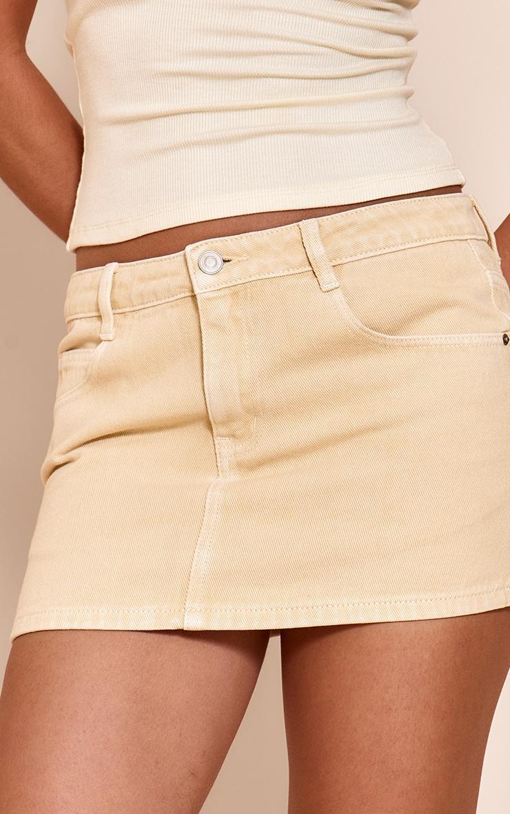 Buttercream Low Waist Denim Mini Skirt Product Image