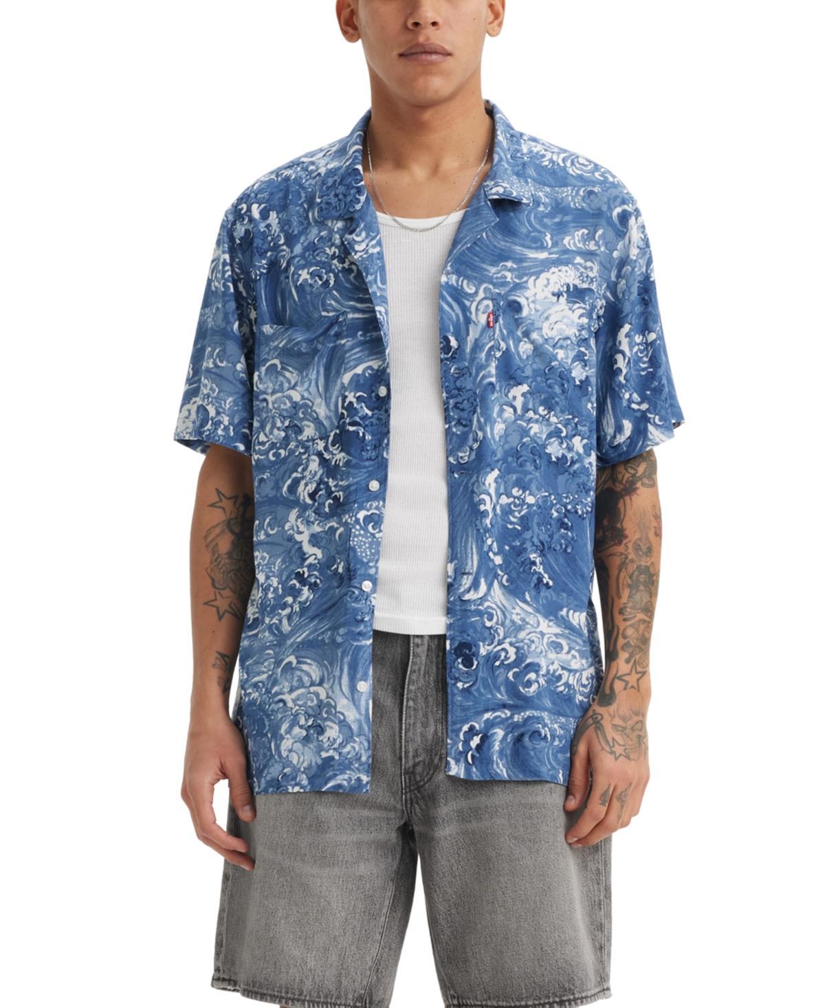 Levis Mens Relaxed-Fit Camp Collar Shirt Product Image