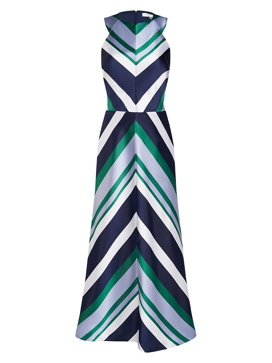 Womens Leigh Striped Satin Midi-Dress Product Image
