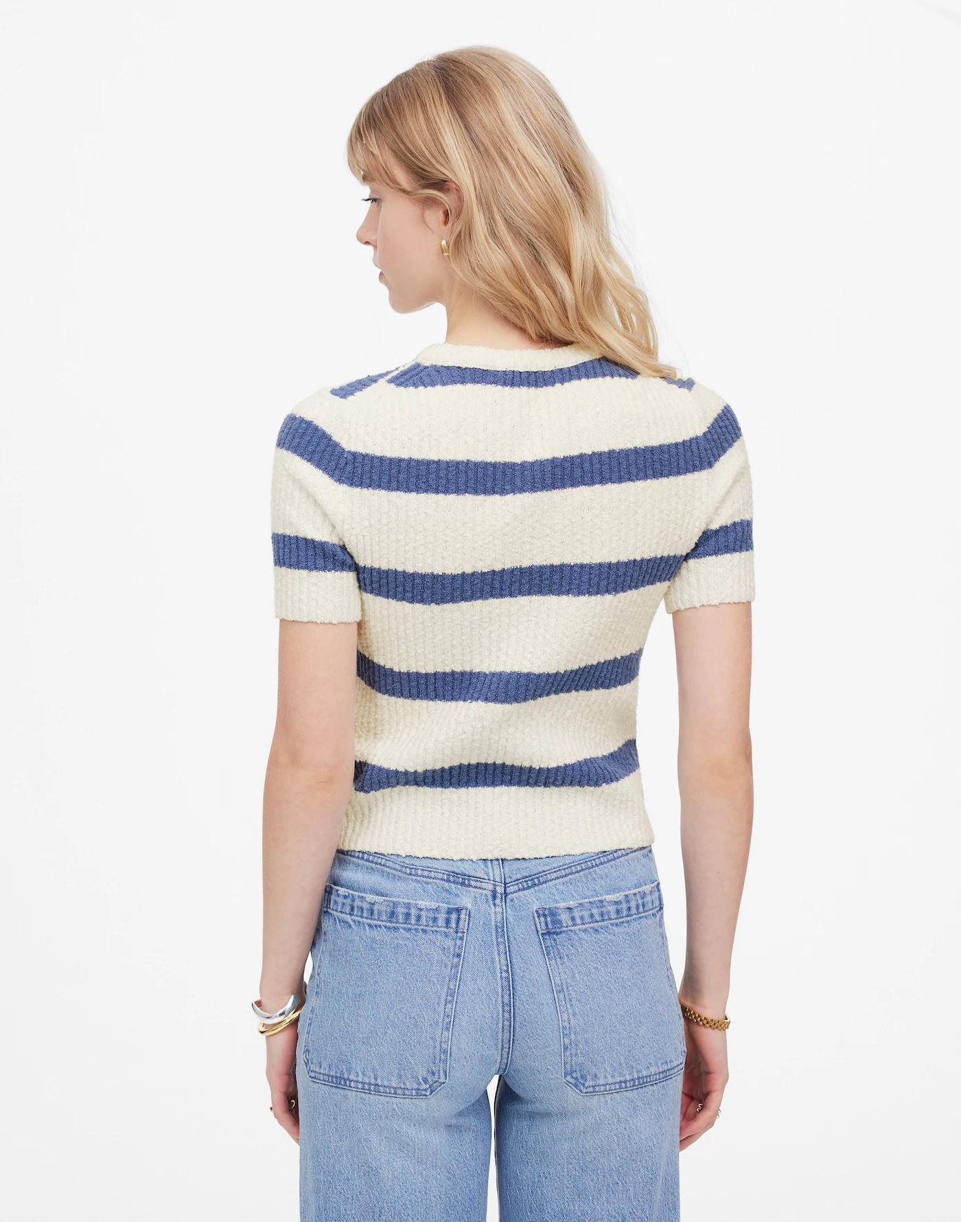Bouclé-Knit Crewneck Sweater Tee Product Image