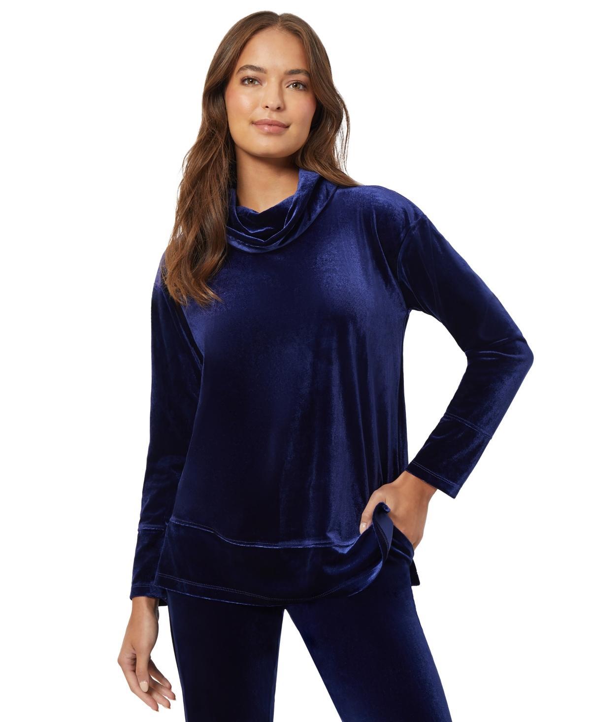 Jones New York Womens Stretch-Velour Cowlneck Top Product Image