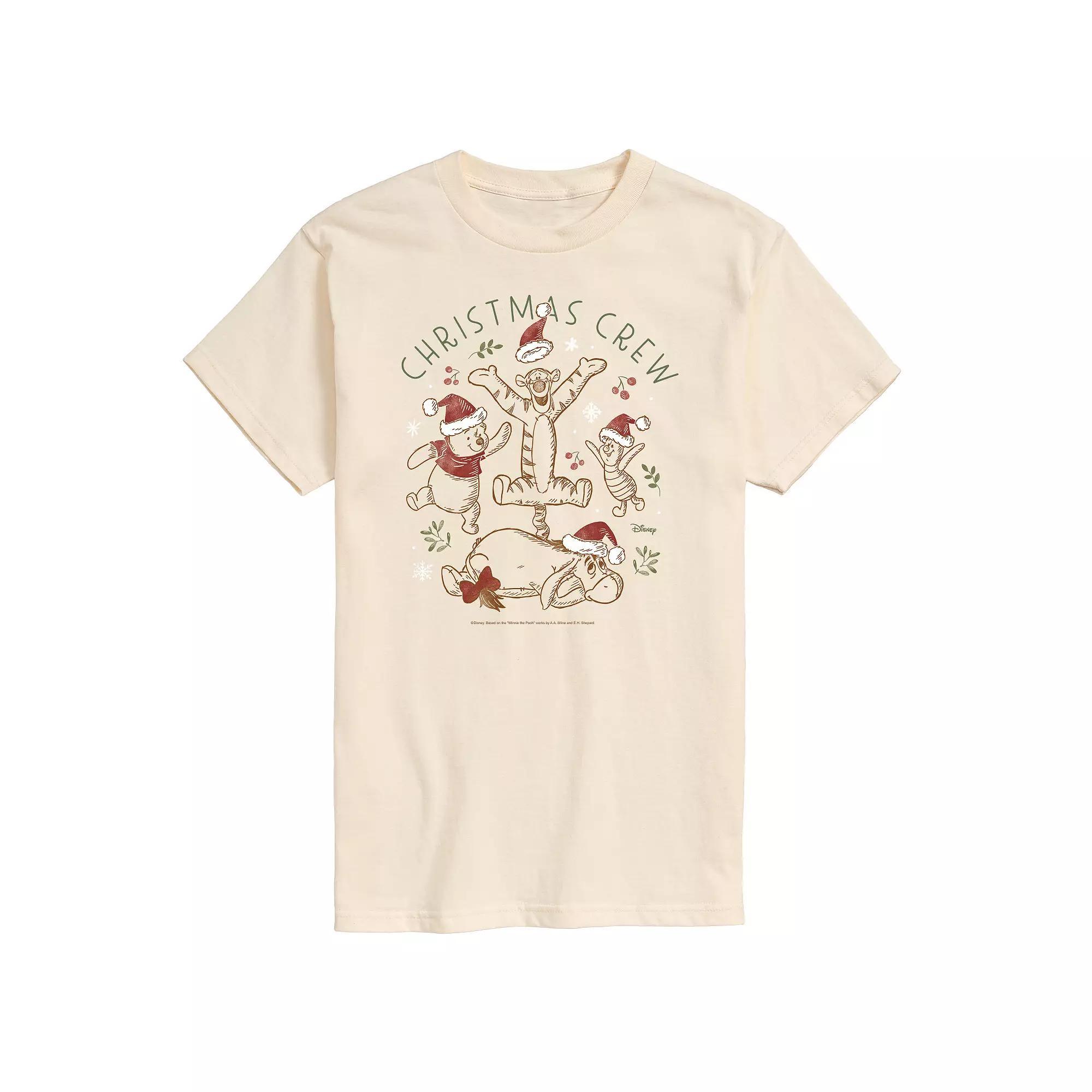 Disney's Winnie The Pooh Men's Christmas Crew Graphic Tee, Size: Medium, Beige Product Image