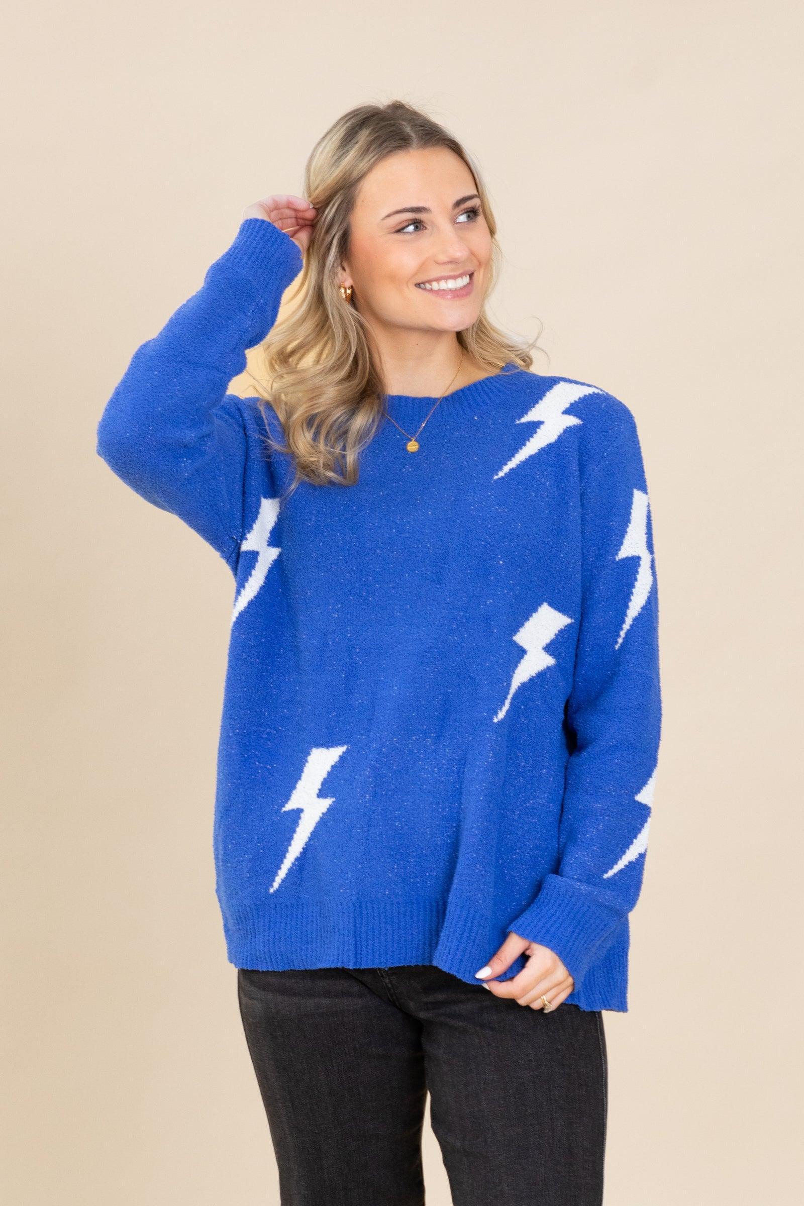 Lightning Pattern Soft Knit Sweaters Product Image